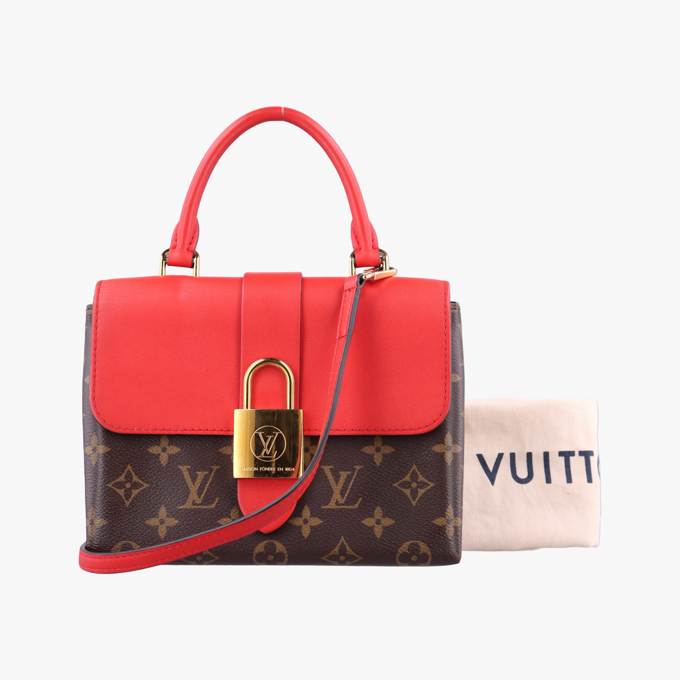 Vintage Louis Vuitton Locky BB Monogram/Brown×Coqulicot Monogram canvas×calf leather M44322 shoulderbag | stylenewstar