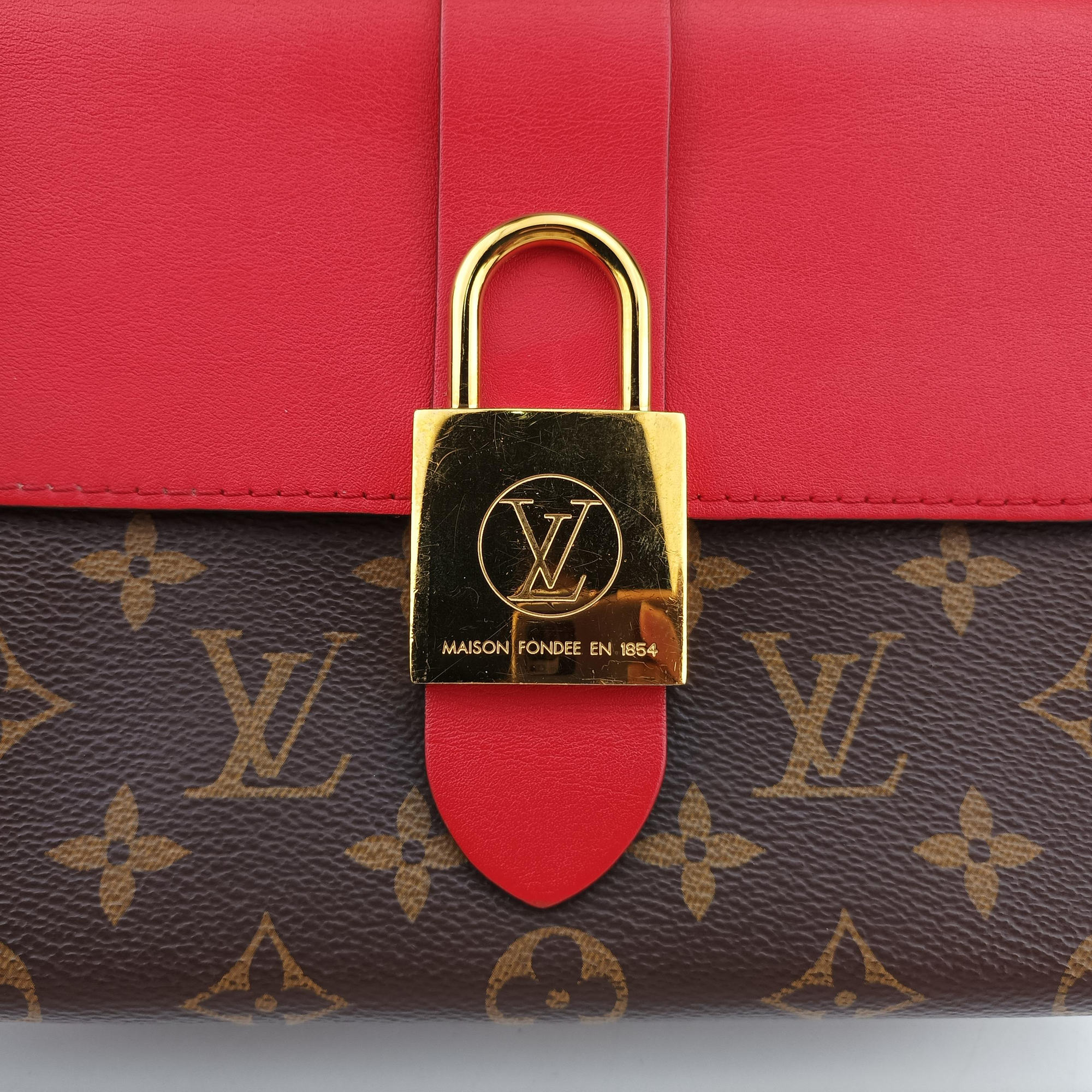 Vintage Louis Vuitton Locky BB Monogram/Brown×Coqulicot Monogram canvas×calf leather M44322 shoulderbag | stylenewstar