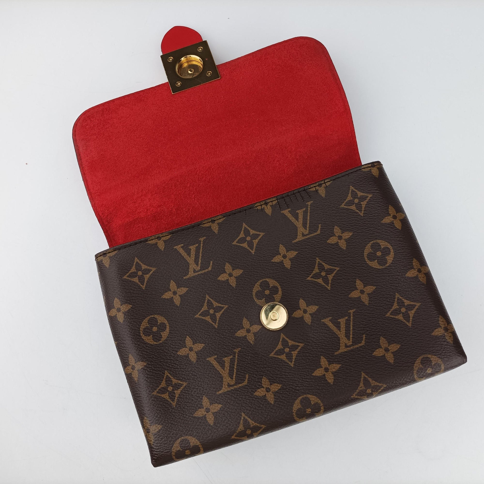 Vintage Louis Vuitton Locky BB Monogram/Brown×Coqulicot Monogram canvas×calf leather M44322 shoulderbag | stylenewstar