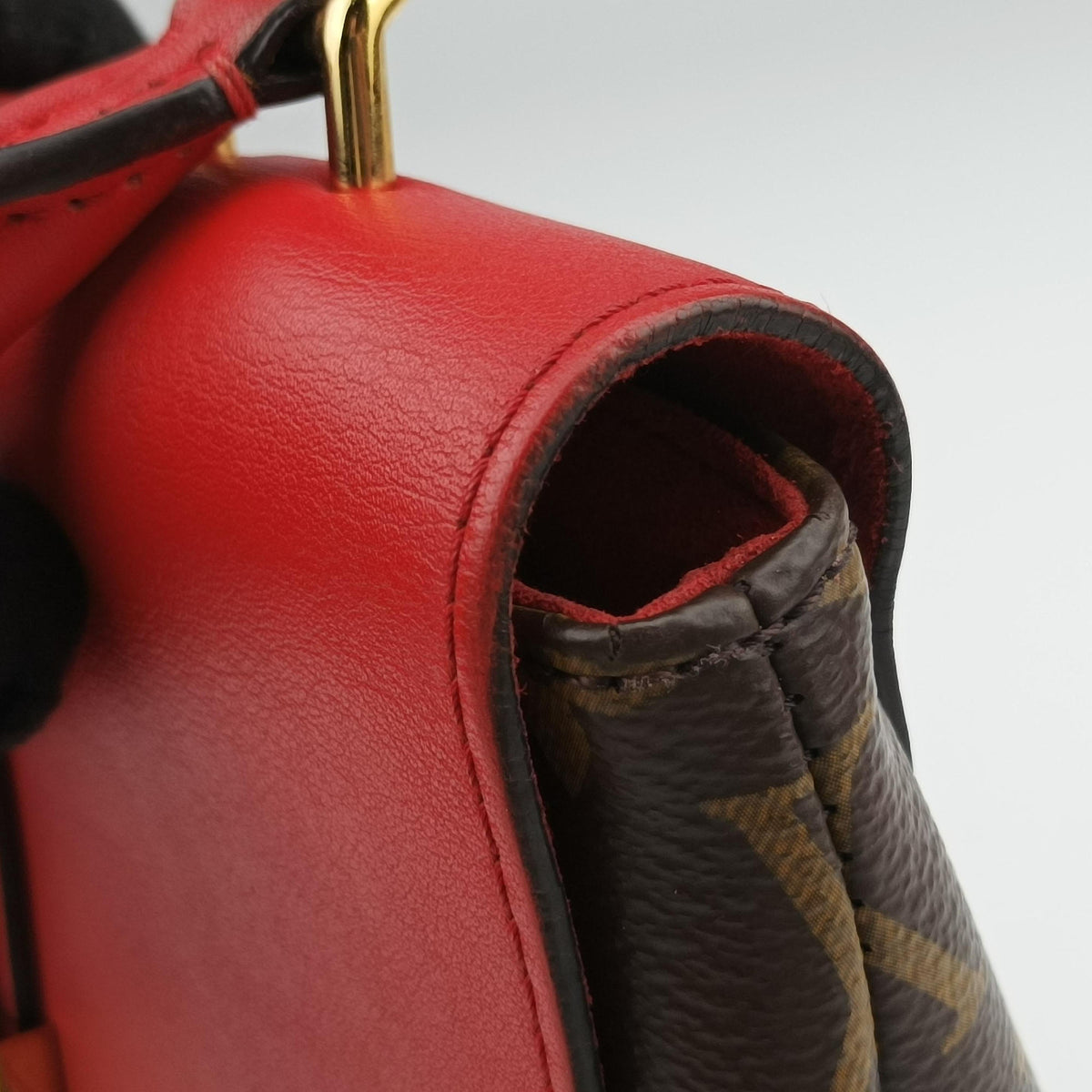 Vintage Louis Vuitton Locky BB Monogram/Brown×Coqulicot Monogram canvas×calf leather M44322 shoulderbag | stylenewstar