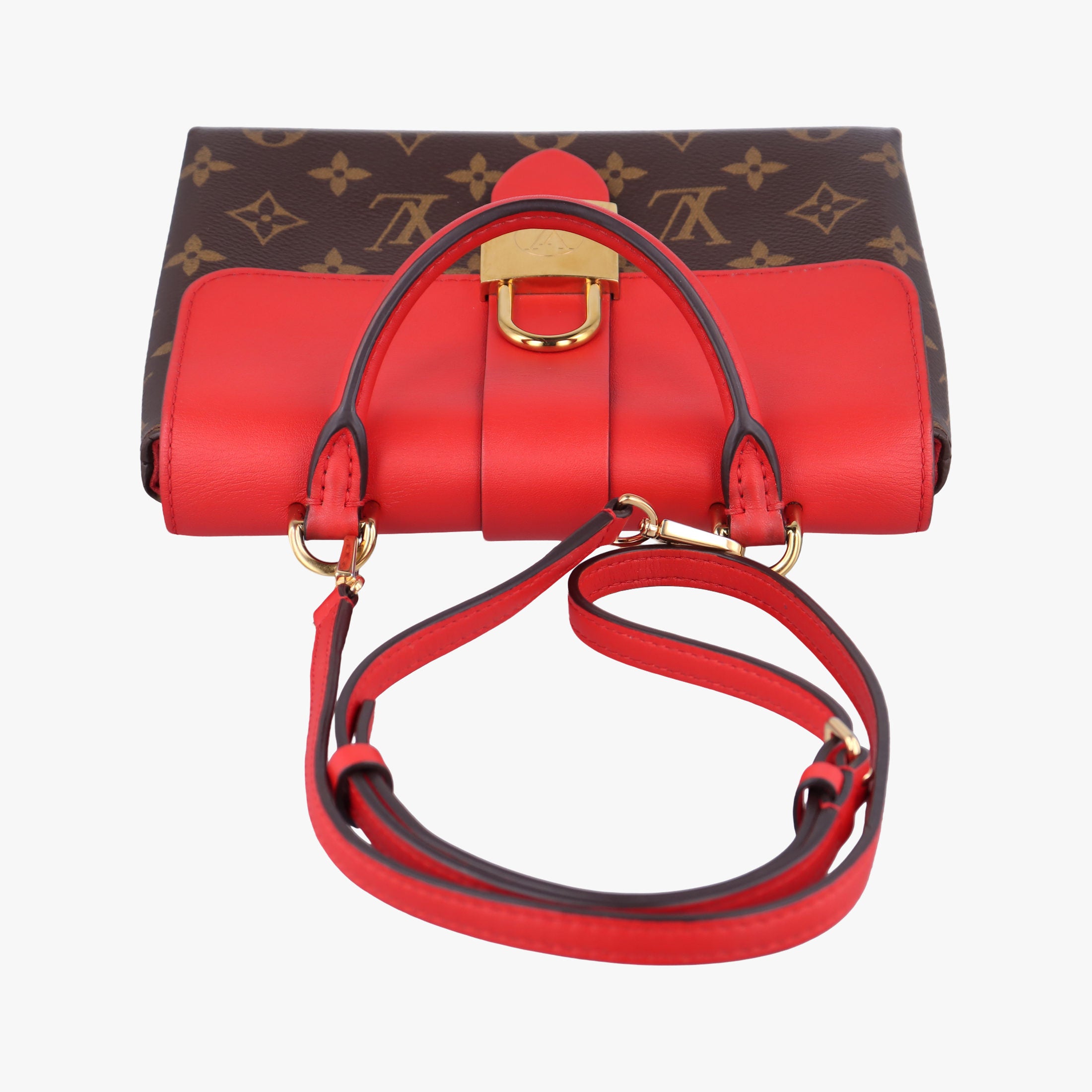 Vintage Louis Vuitton Locky BB Monogram/Brown×Coqulicot Monogram canvas×calf leather M44322 shoulderbag | stylenewstar