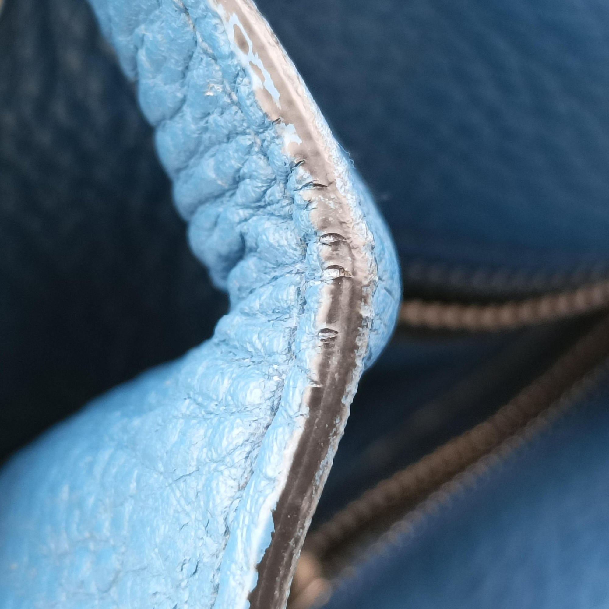 Pre-owned Prada Shopping Tote Blue Leather BN1786 shoulderbag | stylenewstar