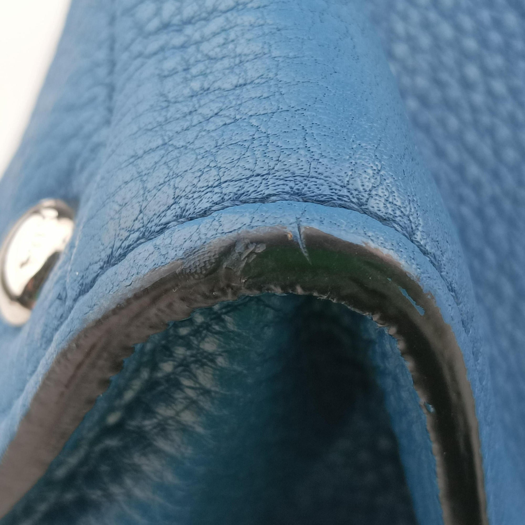 Pre-owned Prada Shopping Tote Blue Leather BN1786 shoulderbag | stylenewstar
