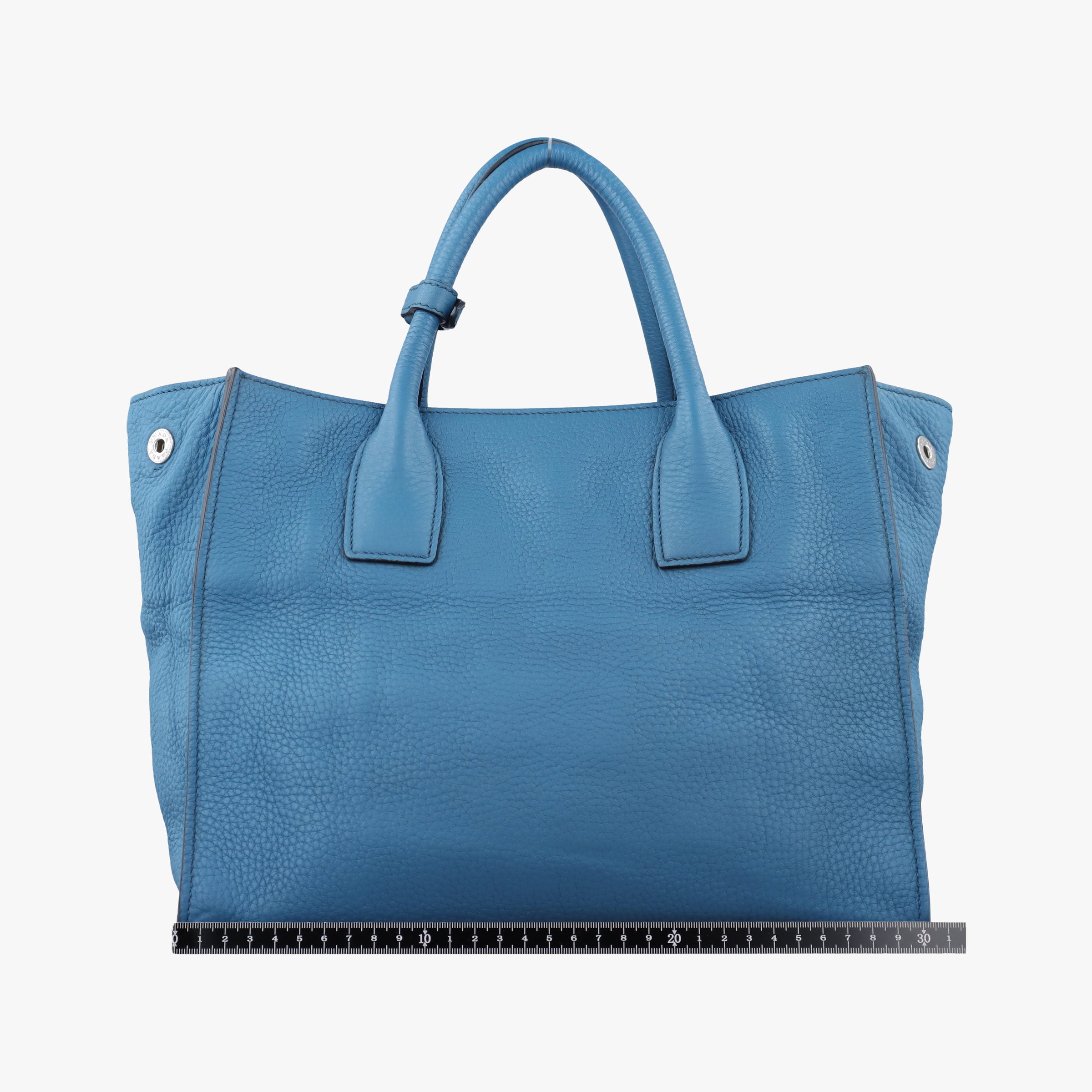 Pre-owned Prada Shopping Tote Blue Leather BN1786 shoulderbag | stylenewstar