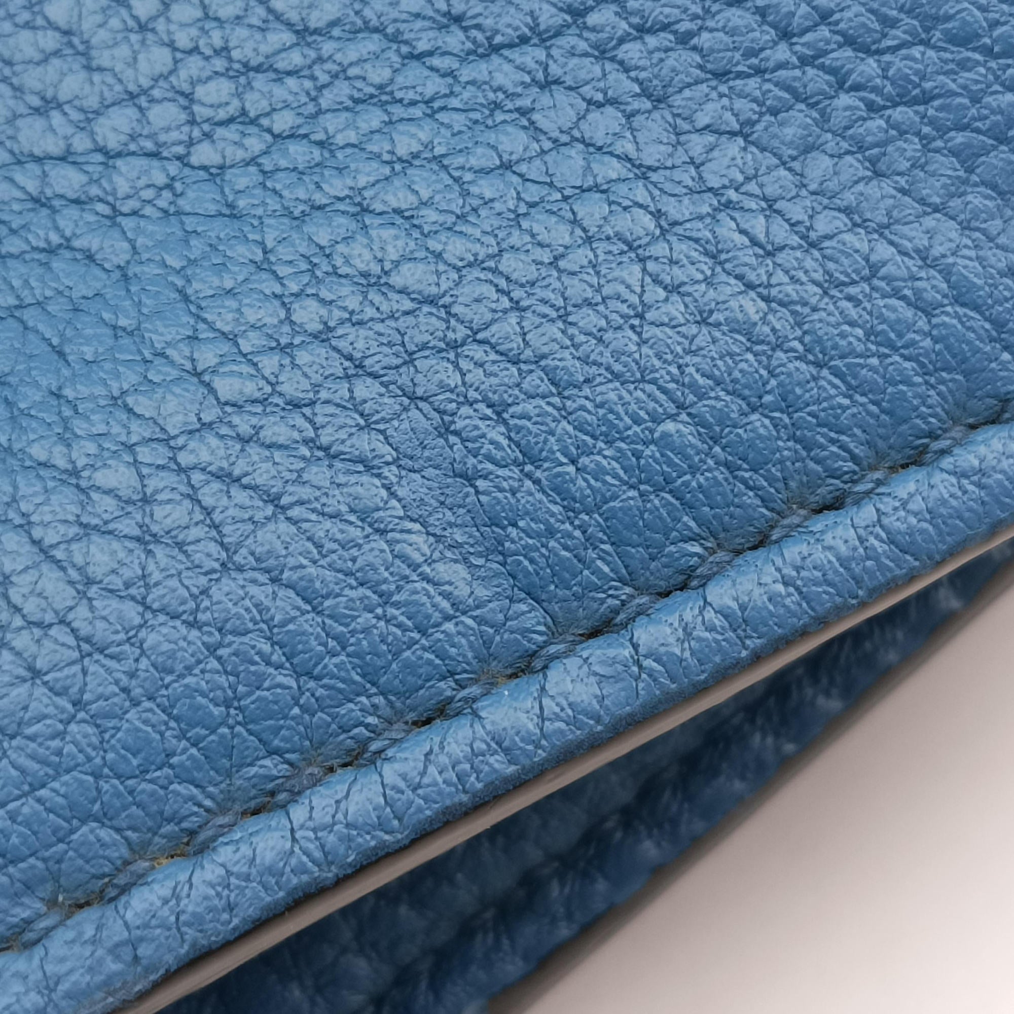 Pre-owned Prada Shopping Tote Blue Leather BN1786 shoulderbag | stylenewstar