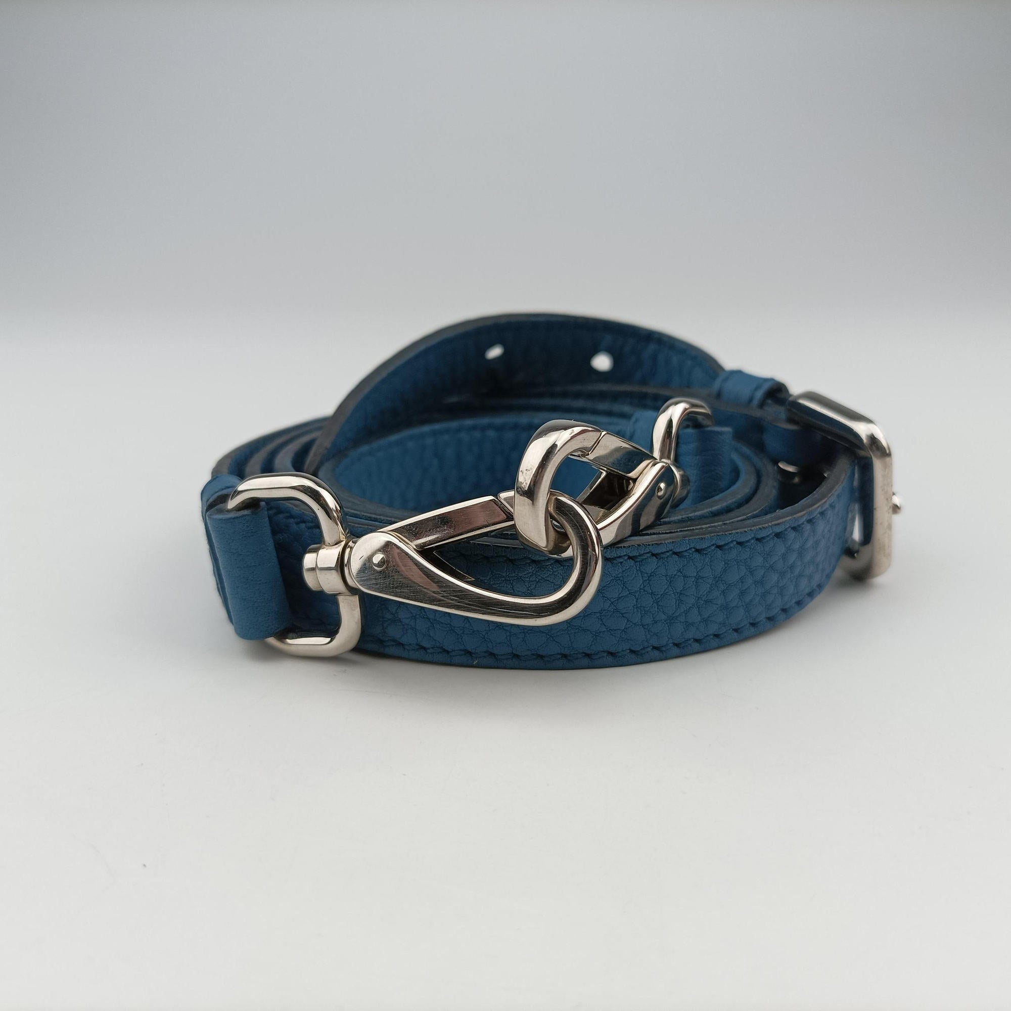 Pre-owned Prada Shopping Tote Blue Leather BN1786 shoulderbag | stylenewstar