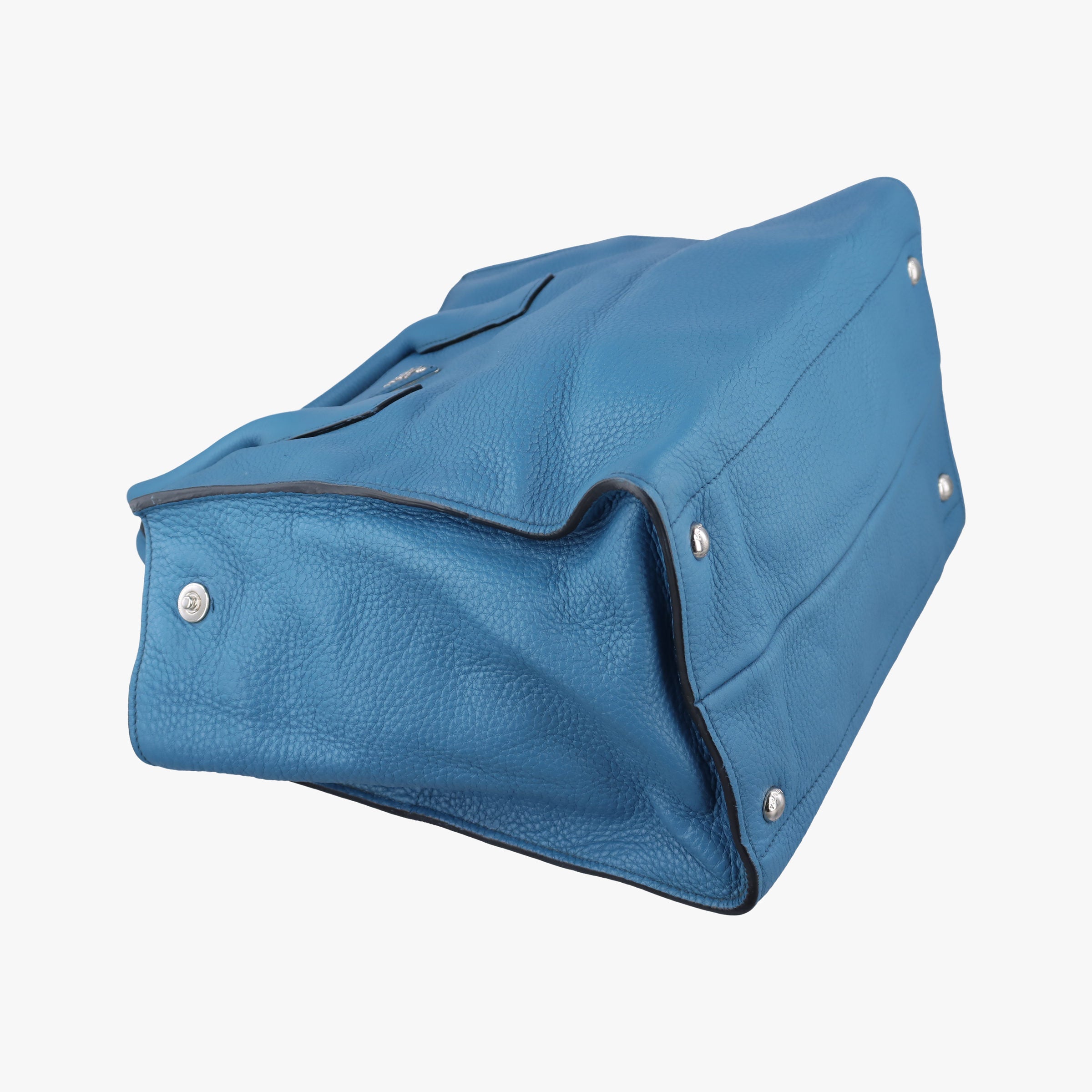 Pre-owned Prada Shopping Tote Blue Leather BN1786 shoulderbag | stylenewstar
