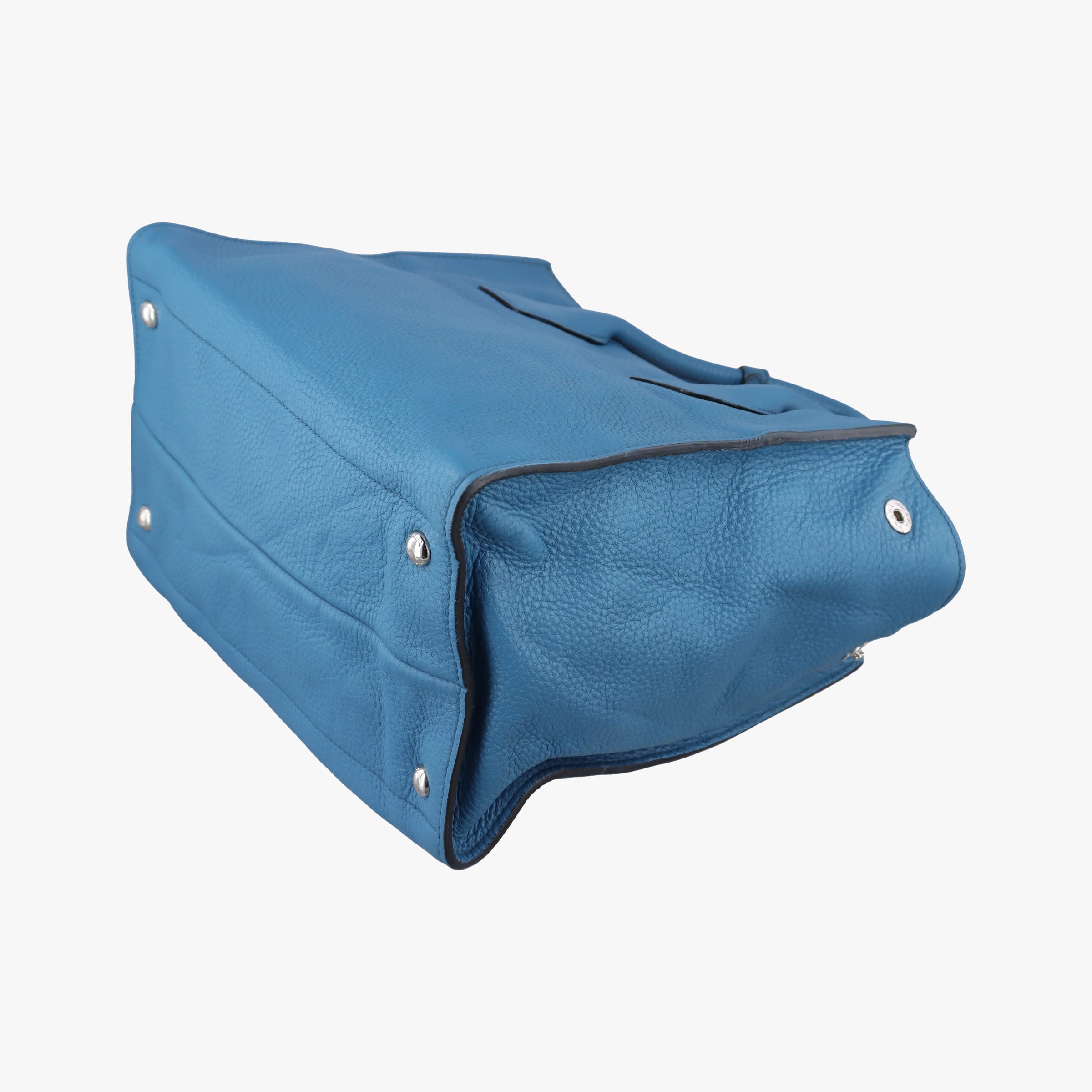 Pre-owned Prada Shopping Tote Blue Leather BN1786 shoulderbag | stylenewstar