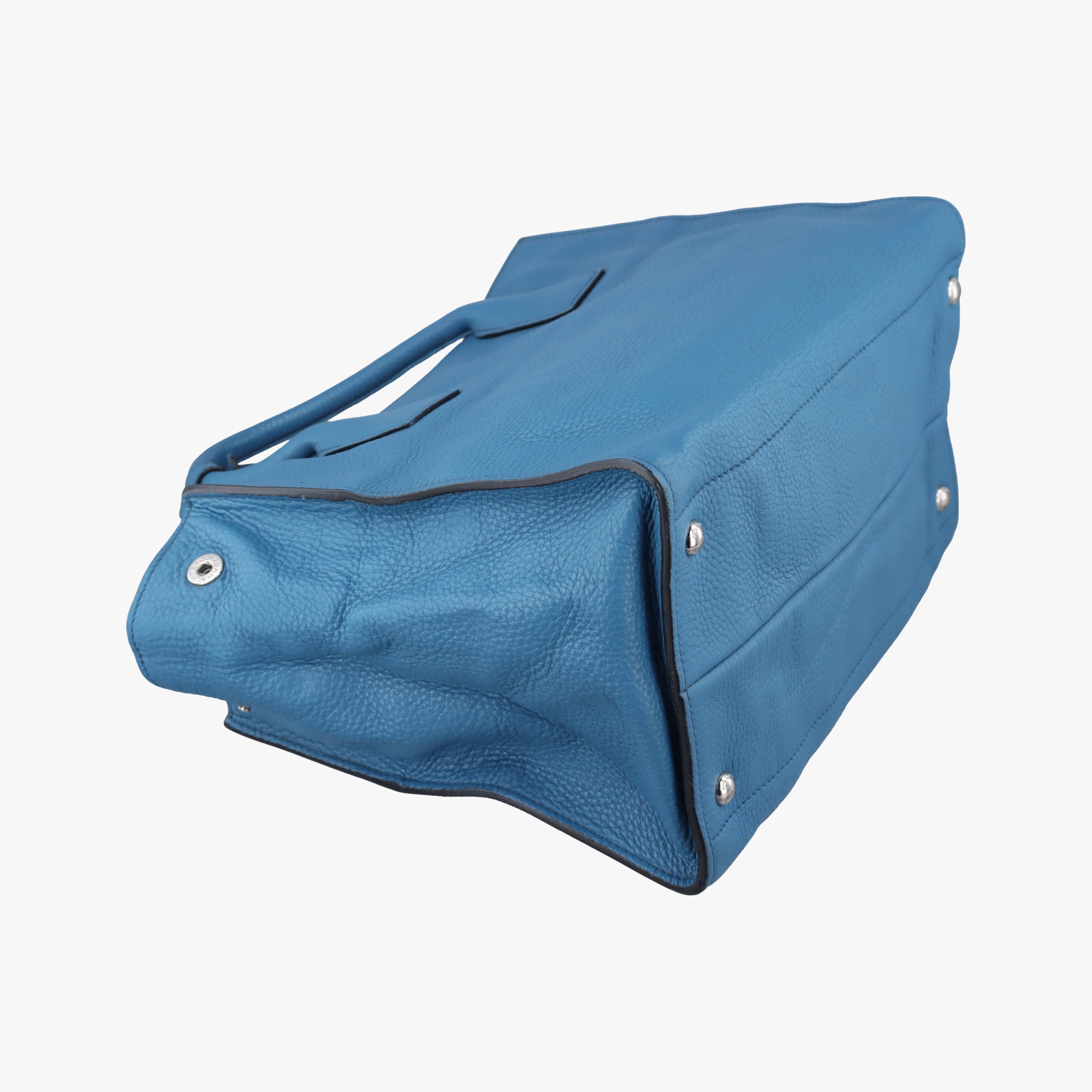 Pre-owned Prada Shopping Tote Blue Leather BN1786 shoulderbag | stylenewstar