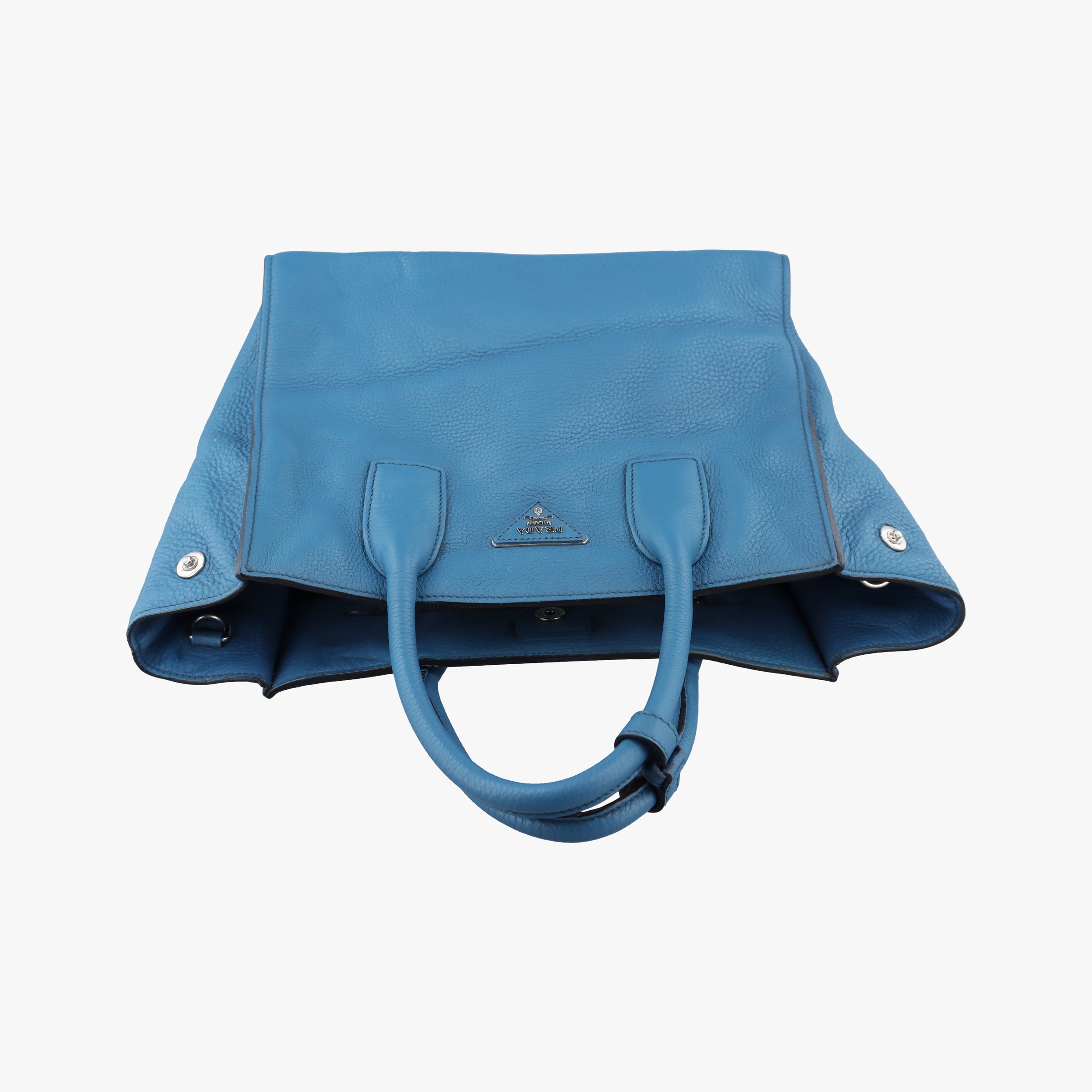 Pre-owned Prada Shopping Tote Blue Leather BN1786 shoulderbag | stylenewstar