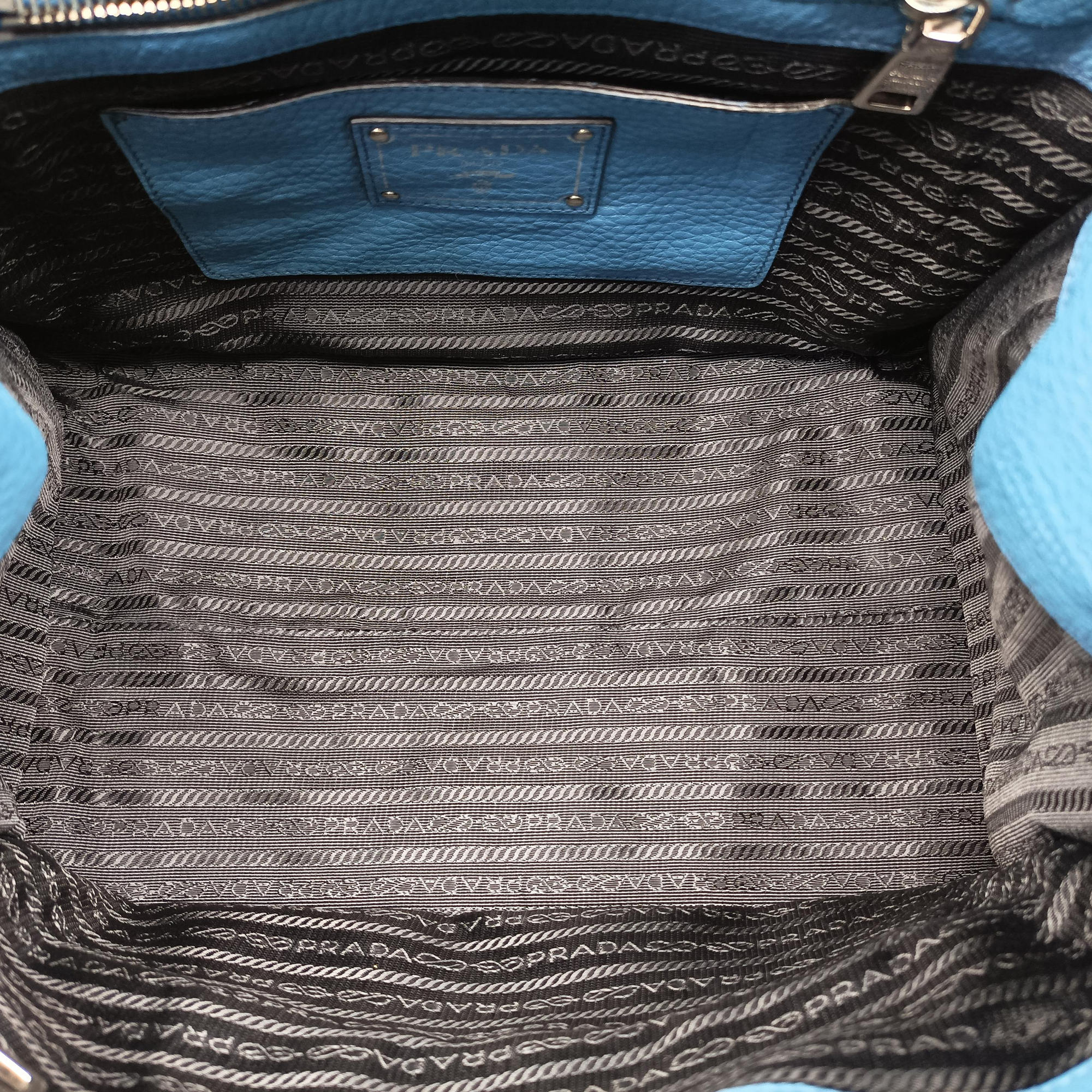 Pre-owned Prada Shopping Tote Blue Leather BN1786 shoulderbag | stylenewstar
