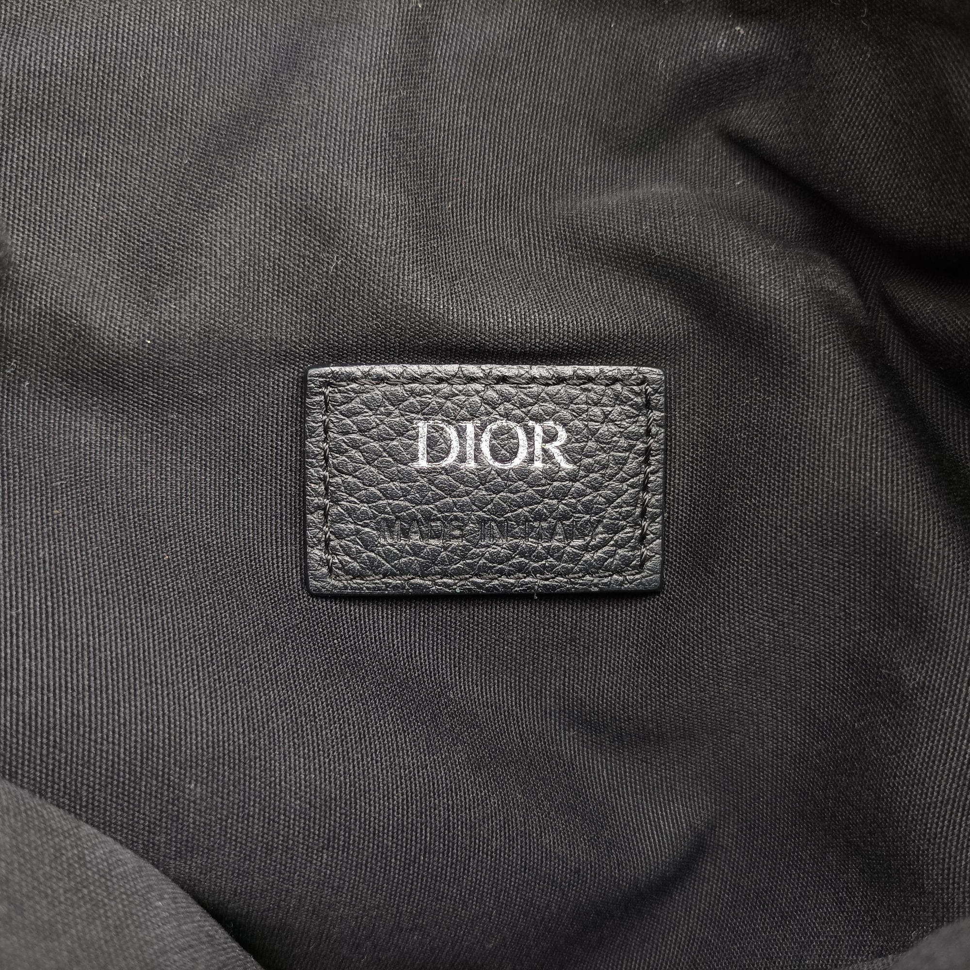 Pre-owned Christian Dior Saddlebags Gray×Navy×Black Jacquard×Leather  bum bag/waist bag | stylenewstar