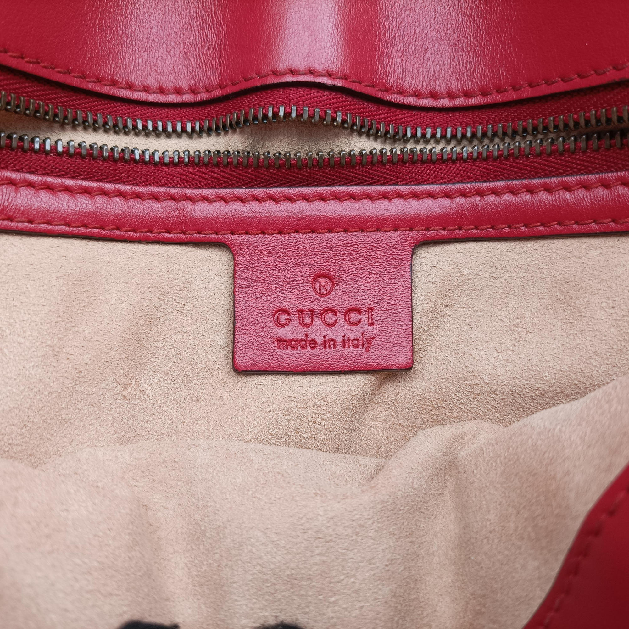 Pre-owned Gucci GG Marmont Red Leather 443497 shoulderbag | stylenewstar