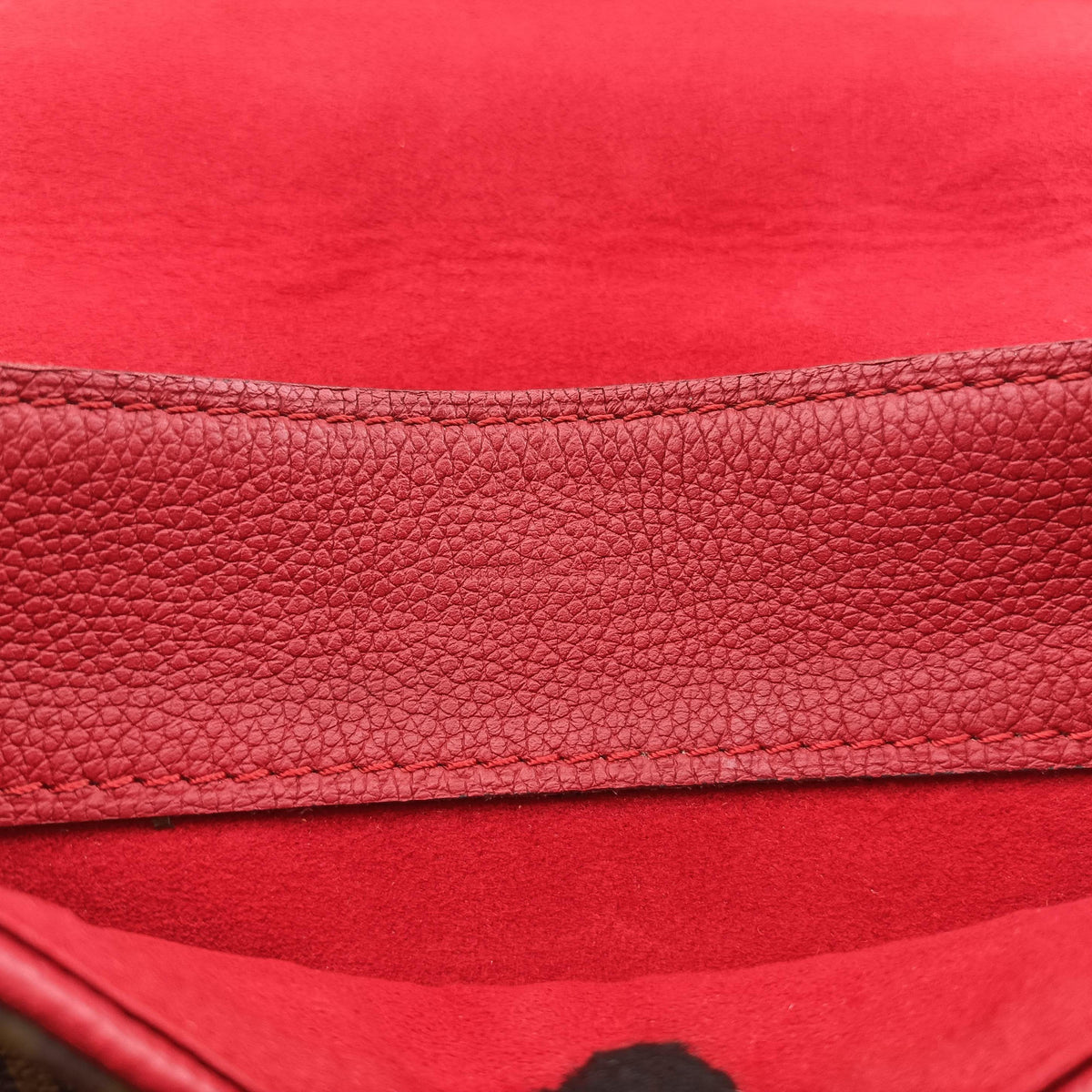 Pre-owned Louis Vuitton PALLAS Chain Brown×CERISE Monogram Canvas×calf leather M41201 shoulderbag | stylenewstar