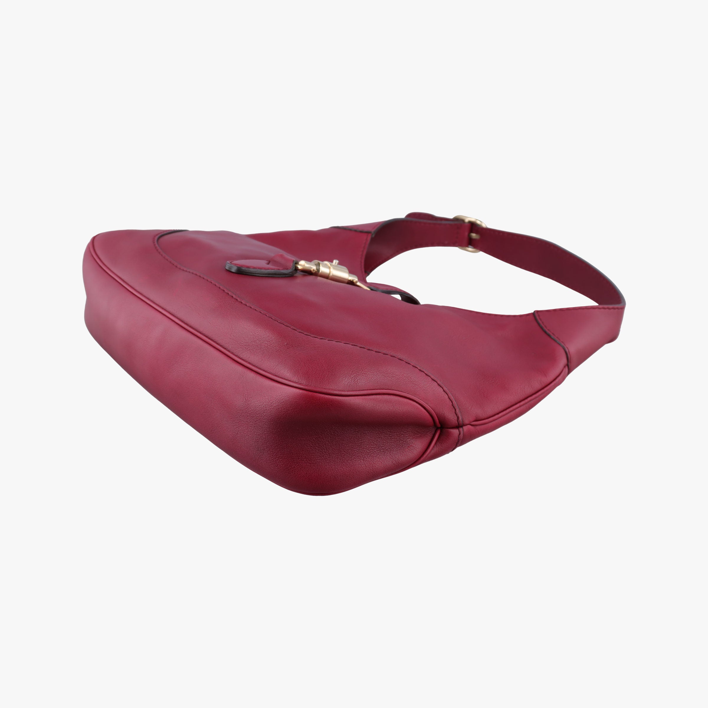 Pre-owned Gucci Jackie Flora Hobo Burgundy Leather 277520 shoulderbag | stylenewstar