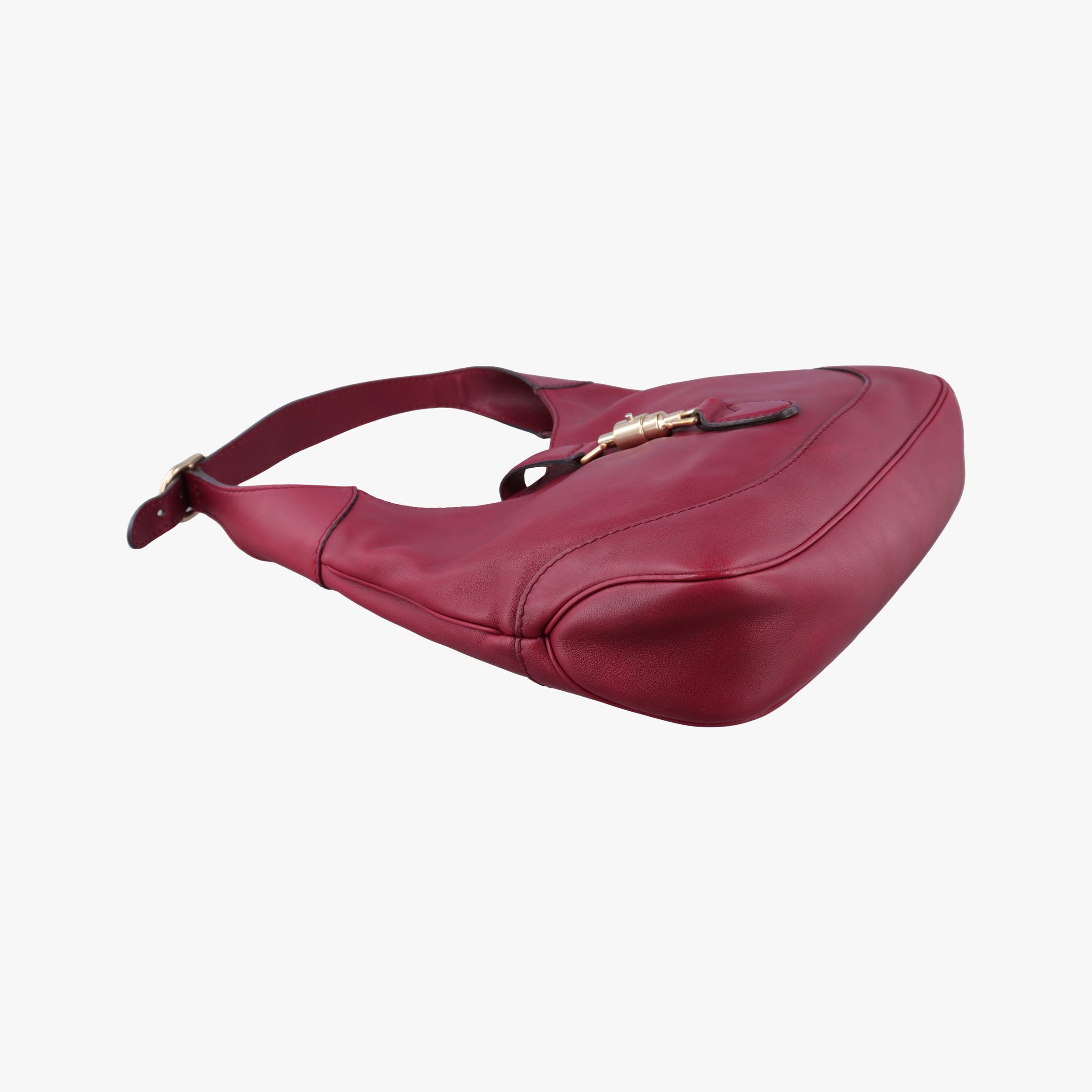 Pre-owned Gucci Jackie Flora Hobo Burgundy Leather 277520 shoulderbag | stylenewstar