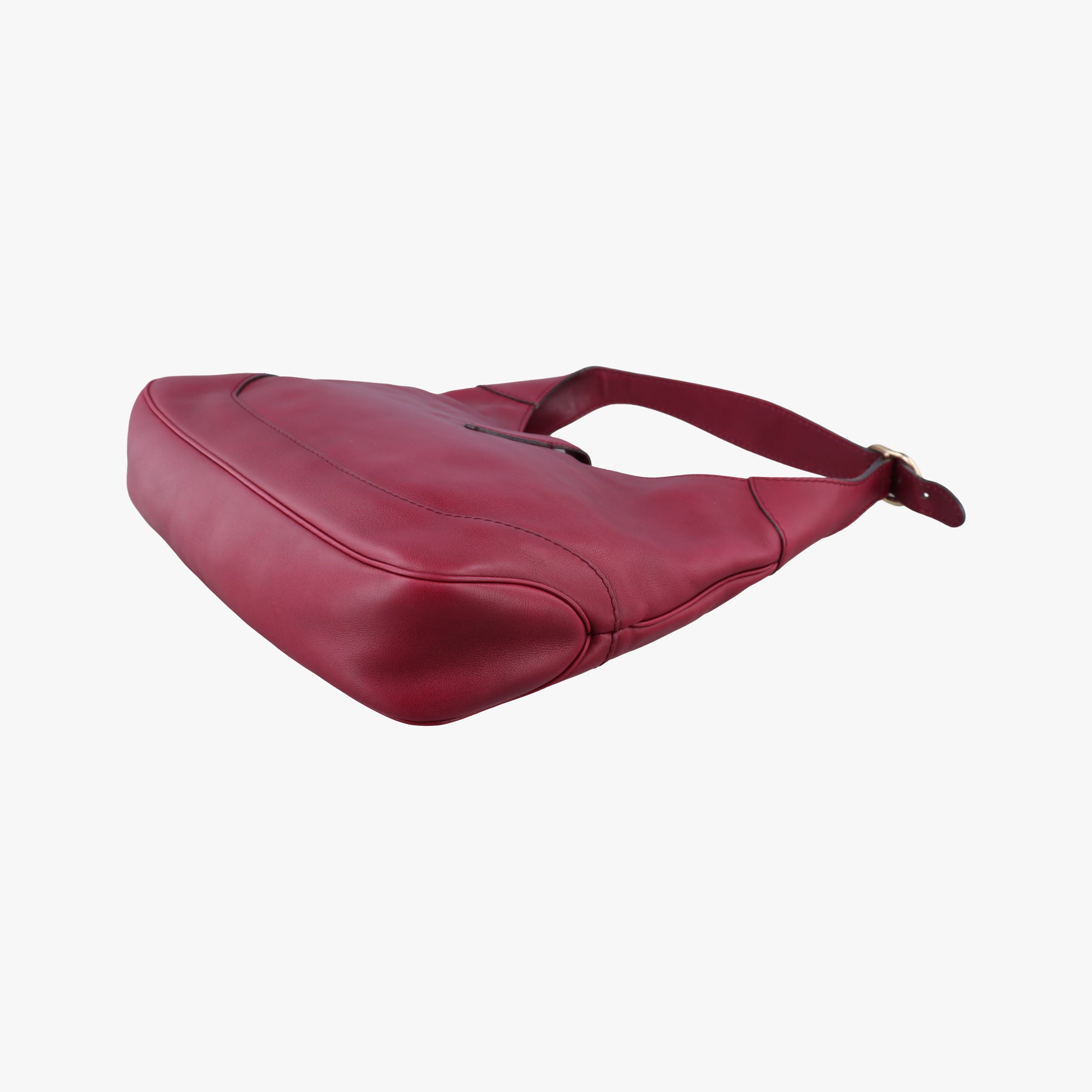 Pre-owned Gucci Jackie Flora Hobo Burgundy Leather 277520 shoulderbag | stylenewstar