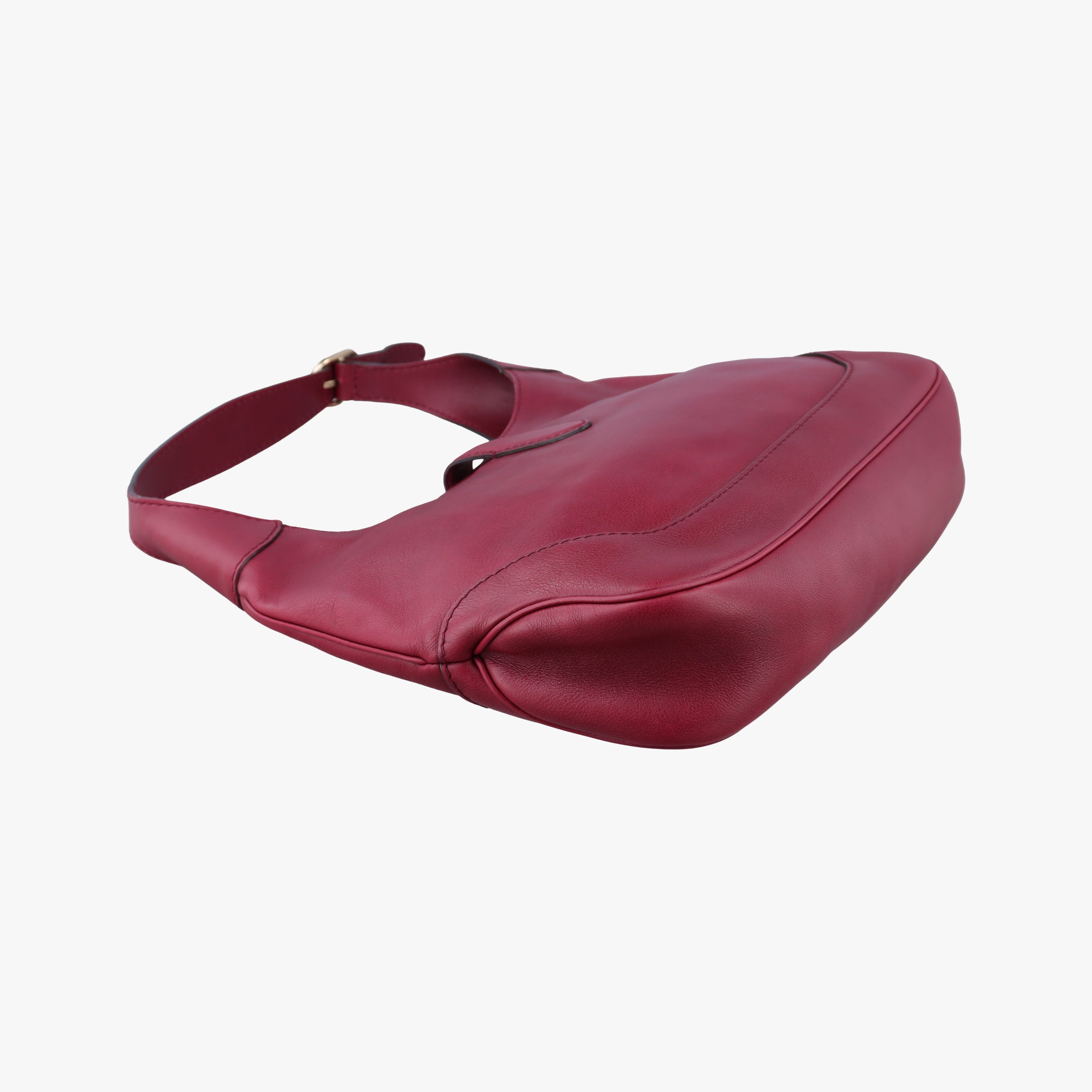 Pre-owned Gucci Jackie Flora Hobo Burgundy Leather 277520 shoulderbag | stylenewstar