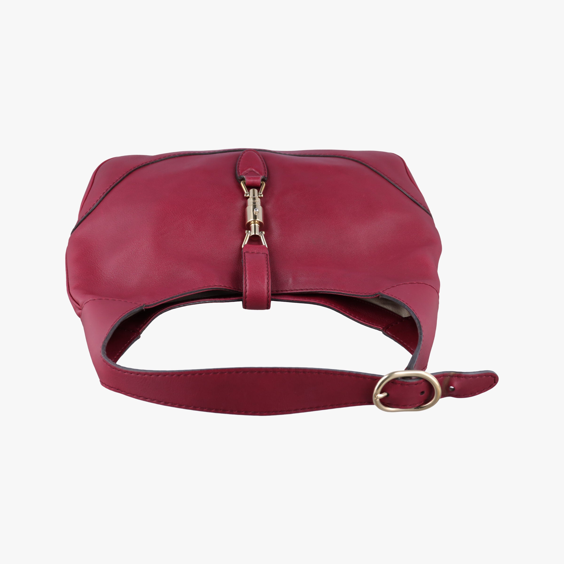 Pre-owned Gucci Jackie Flora Hobo Burgundy Leather 277520 shoulderbag | stylenewstar