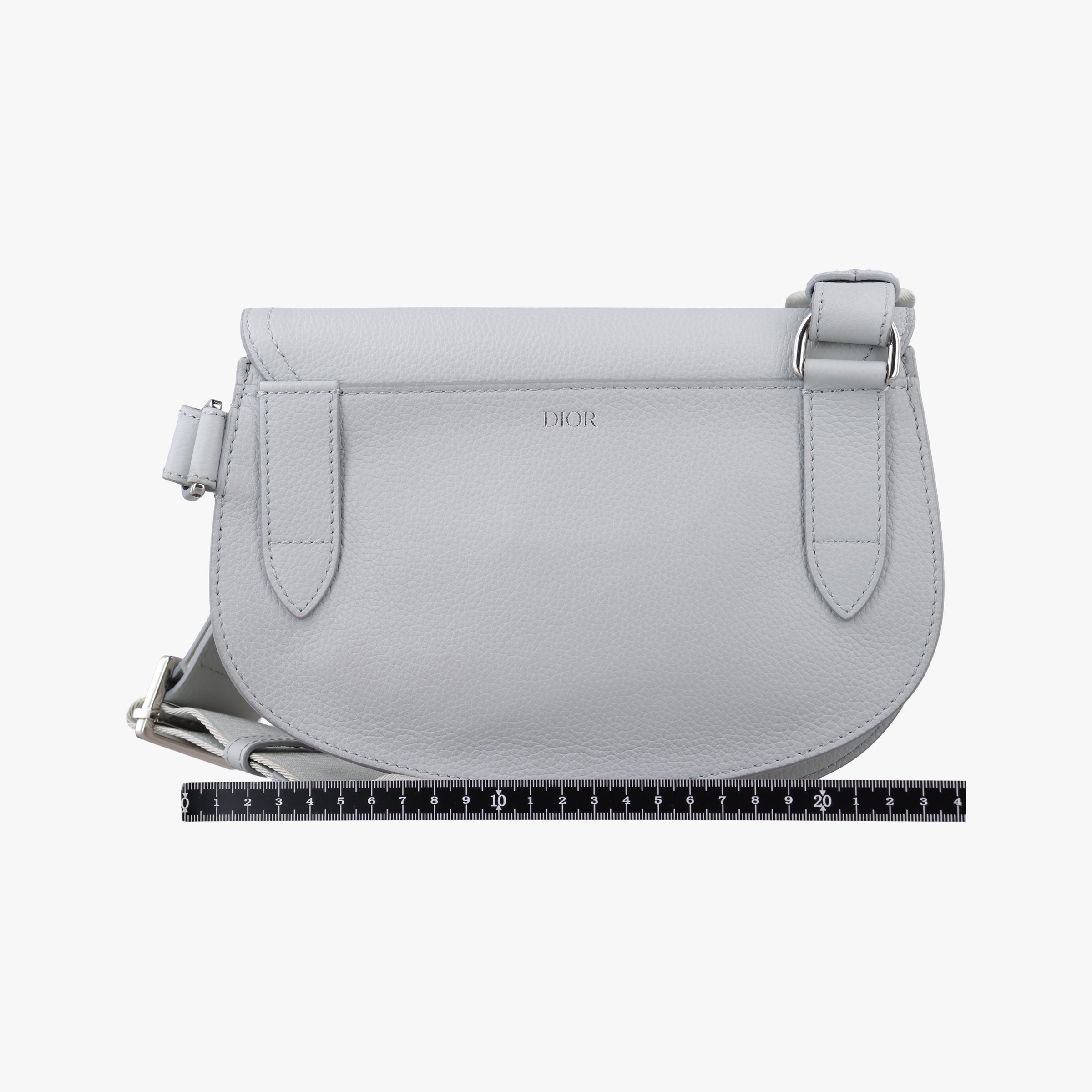 Pre-owned Christian Dior Saddle Gray leather  shoulderbag | stylenewstar