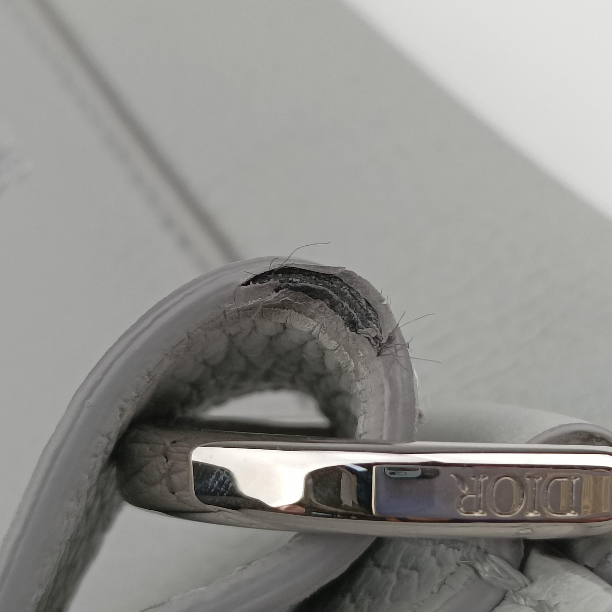 Pre-owned Christian Dior Saddle Gray leather  shoulderbag | stylenewstar
