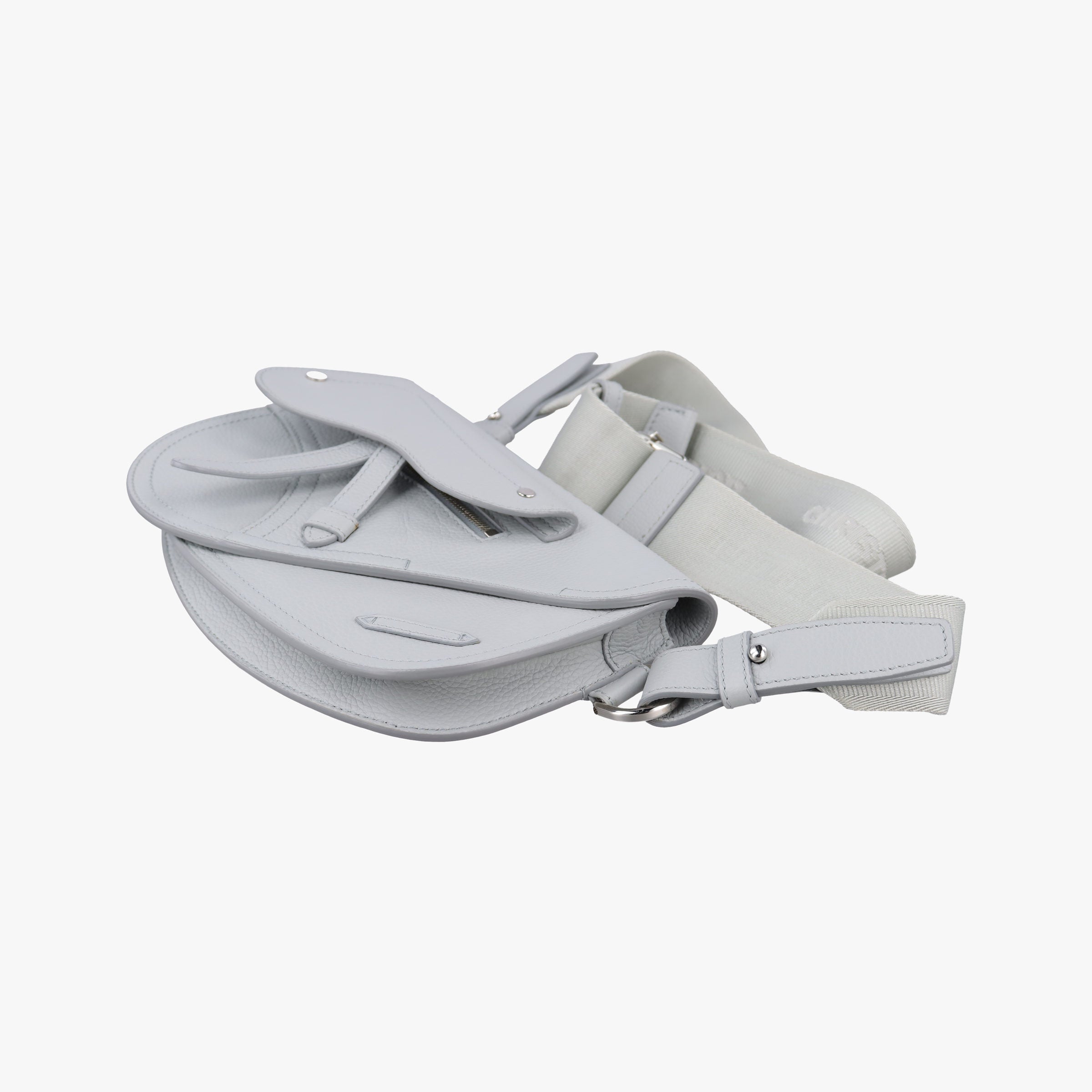 Pre-owned Christian Dior Saddle Gray leather  shoulderbag | stylenewstar