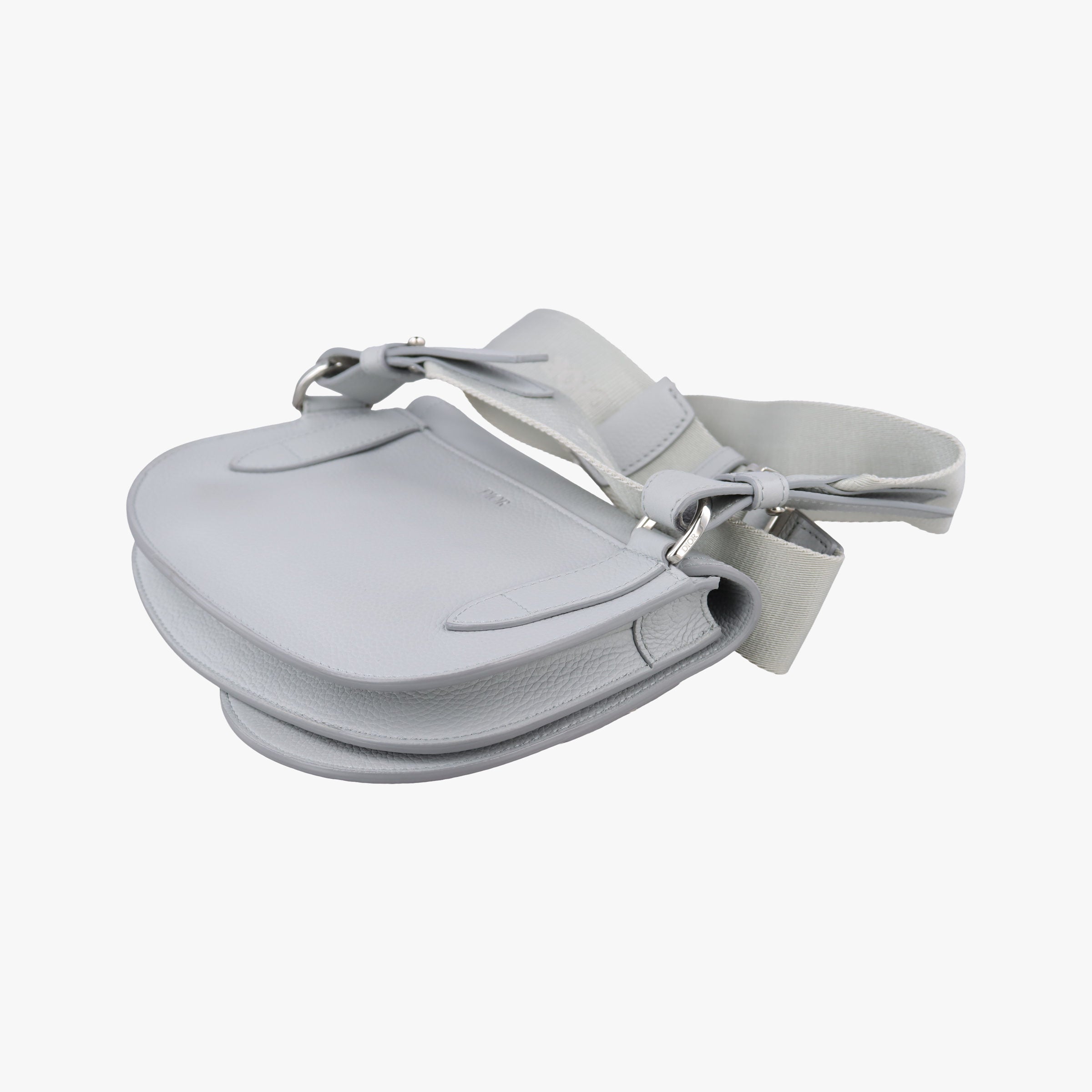 Pre-owned Christian Dior Saddle Gray leather  shoulderbag | stylenewstar