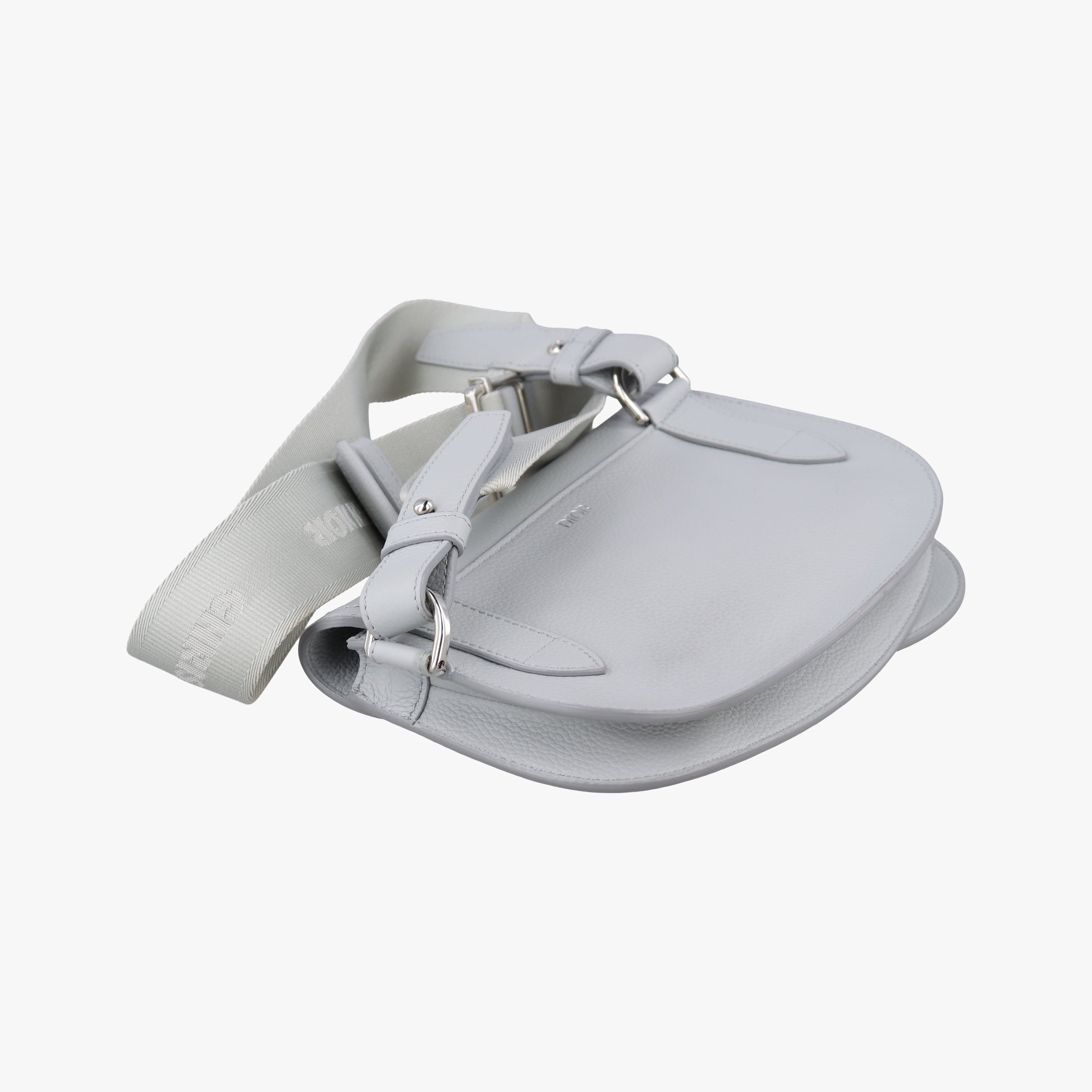 Pre-owned Christian Dior Saddle Gray leather  shoulderbag | stylenewstar