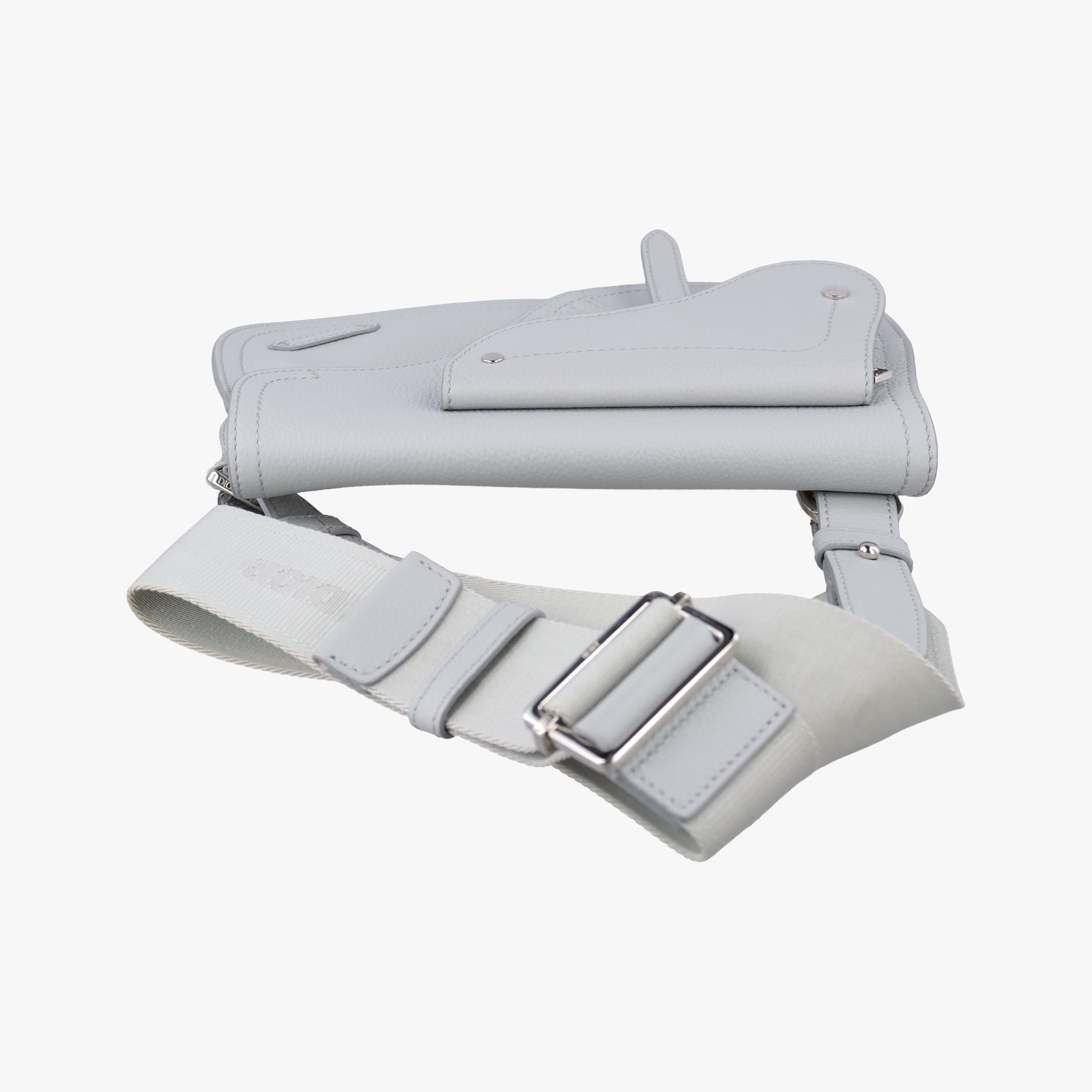 Pre-owned Christian Dior Saddle Gray leather  shoulderbag | stylenewstar