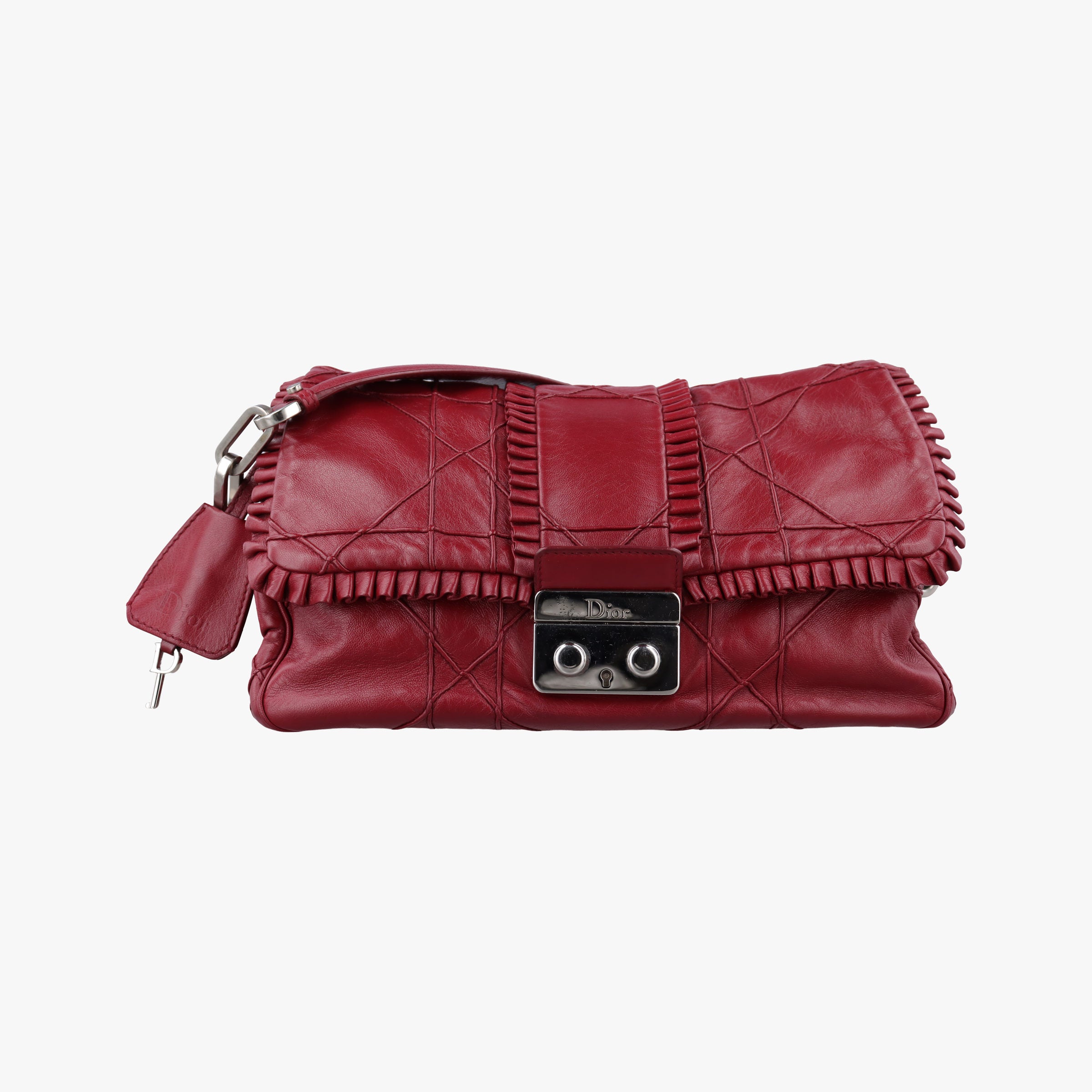 Pre-owned Christian Dior New Rock Burgundy Leather  shoulderbag | stylenewstar