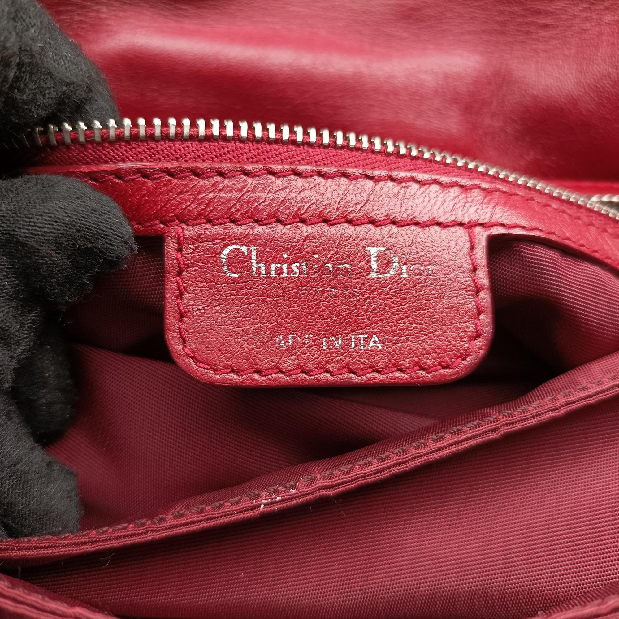 Pre-owned Christian Dior New Rock Burgundy Leather  shoulderbag | stylenewstar