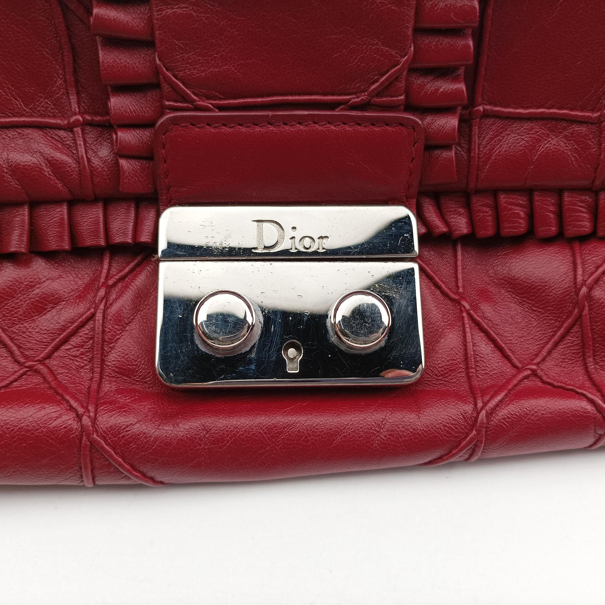 Pre-owned Christian Dior New Rock Burgundy Leather  shoulderbag | stylenewstar