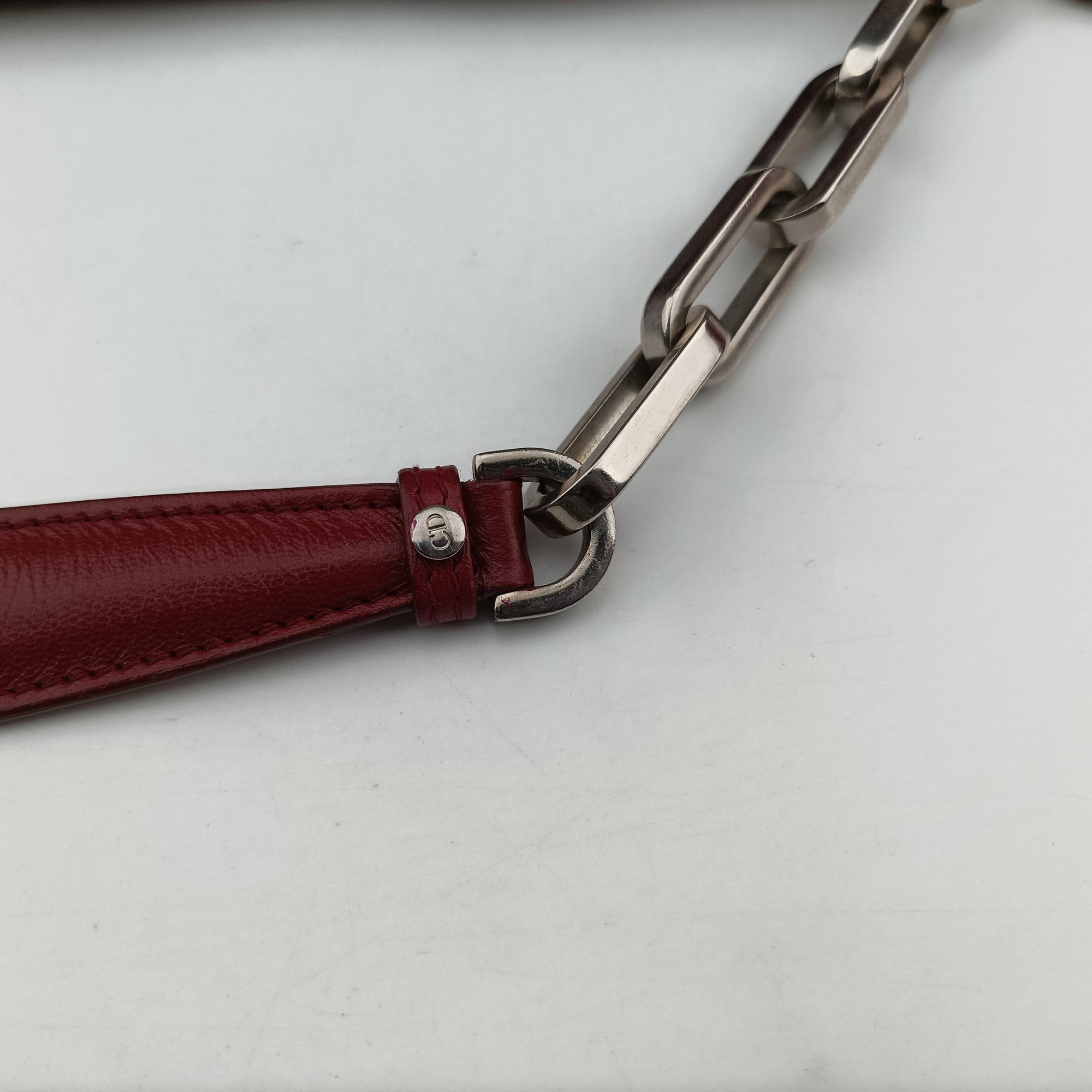 Pre-owned Christian Dior New Rock Burgundy Leather  shoulderbag | stylenewstar