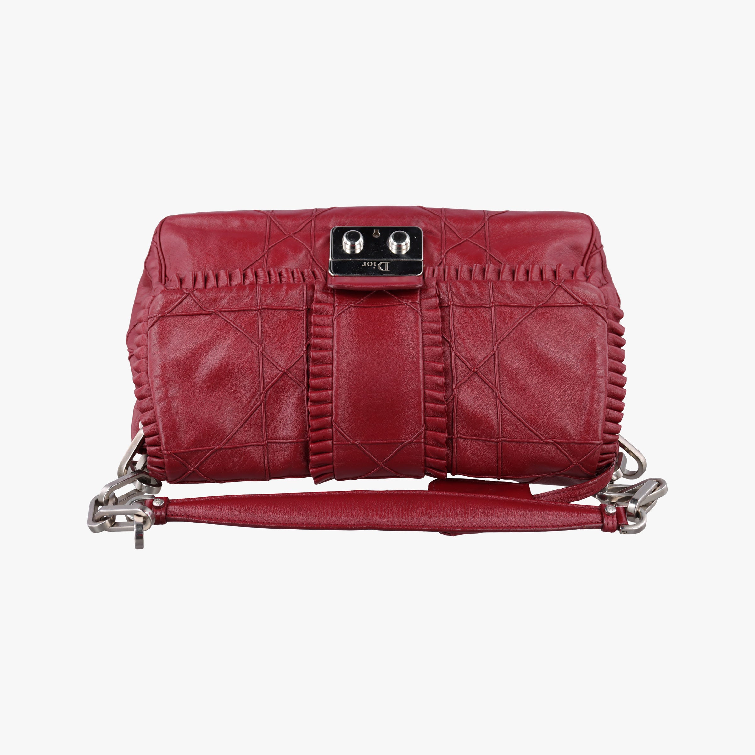 Pre-owned Christian Dior New Rock Burgundy Leather  shoulderbag | stylenewstar