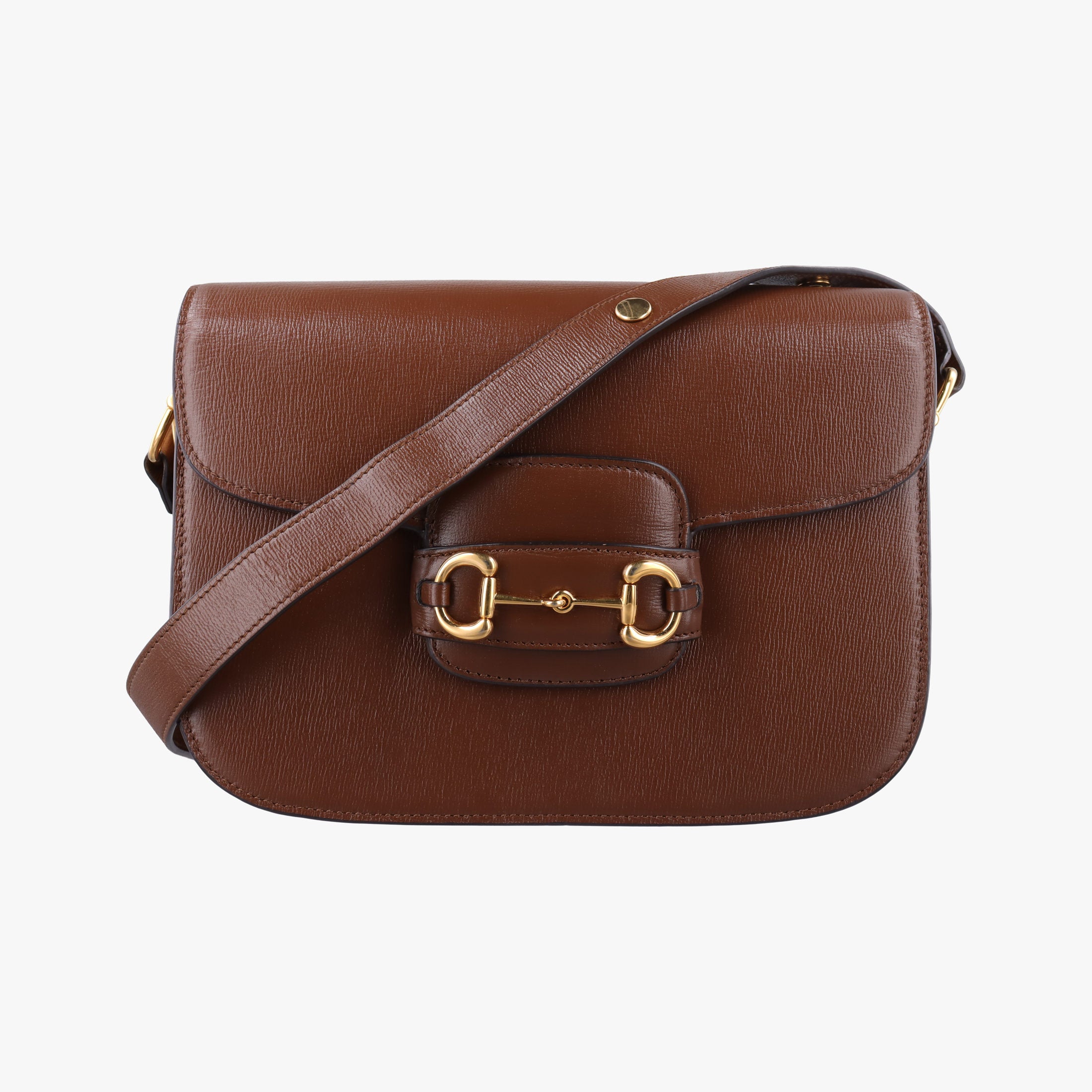 Pre-owned Gucci The Hacker Project Horsebit 1955 Brown leather 602204 shoulderbag | stylenewstar