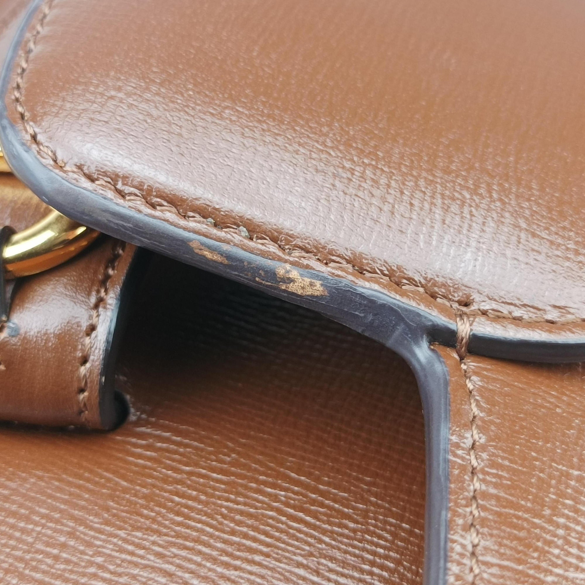 Pre-owned Gucci The Hacker Project Horsebit 1955 Brown leather 602204 shoulderbag | stylenewstar