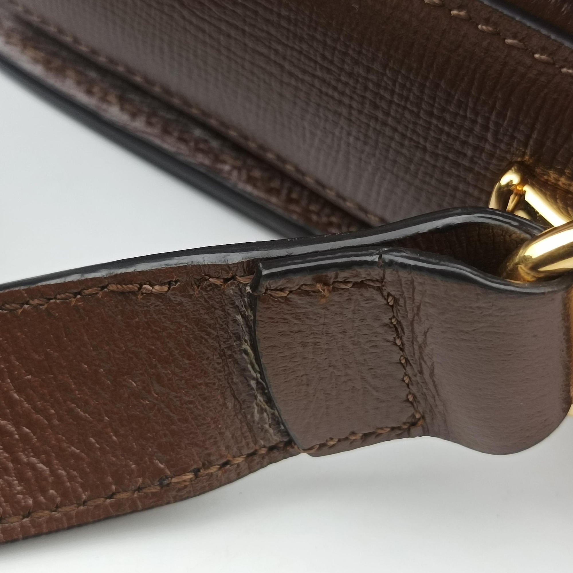 Pre-owned Gucci The Hacker Project Horsebit 1955 Brown leather 602204 shoulderbag | stylenewstar