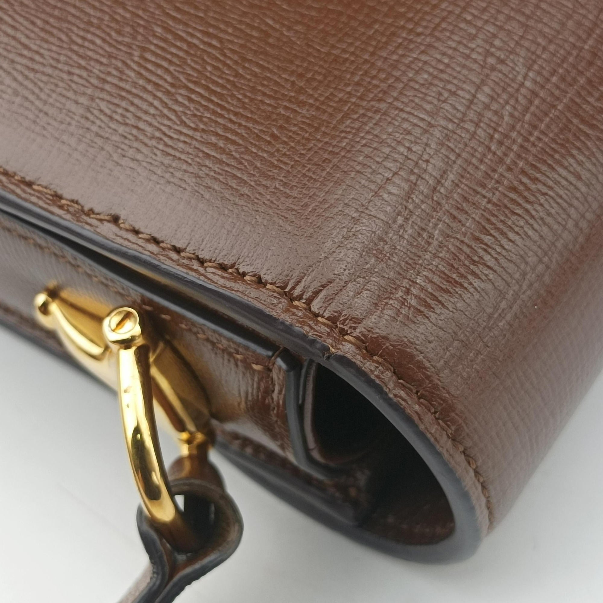 Pre-owned Gucci The Hacker Project Horsebit 1955 Brown leather 602204 shoulderbag | stylenewstar