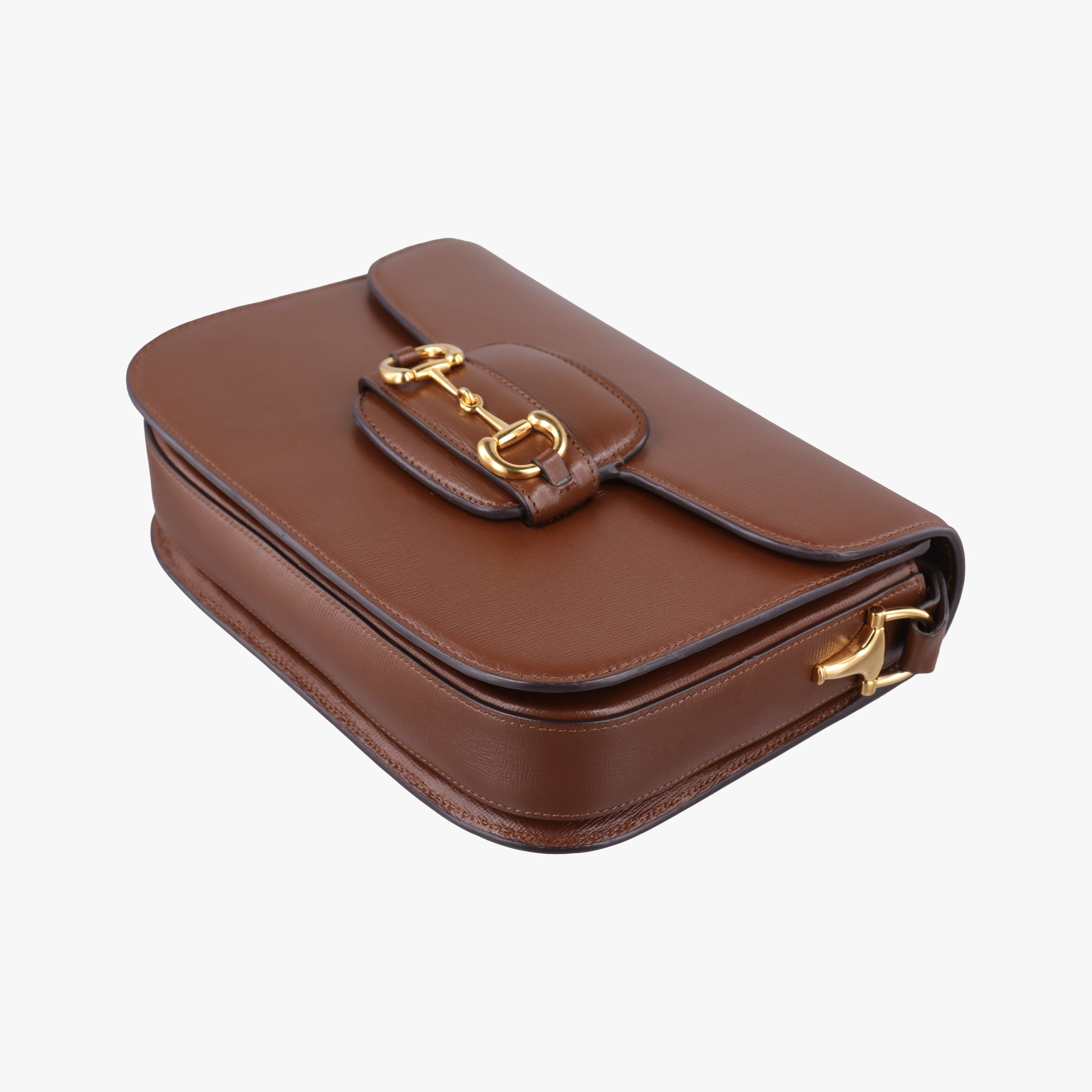 Pre-owned Gucci The Hacker Project Horsebit 1955 Brown leather 602204 shoulderbag | stylenewstar