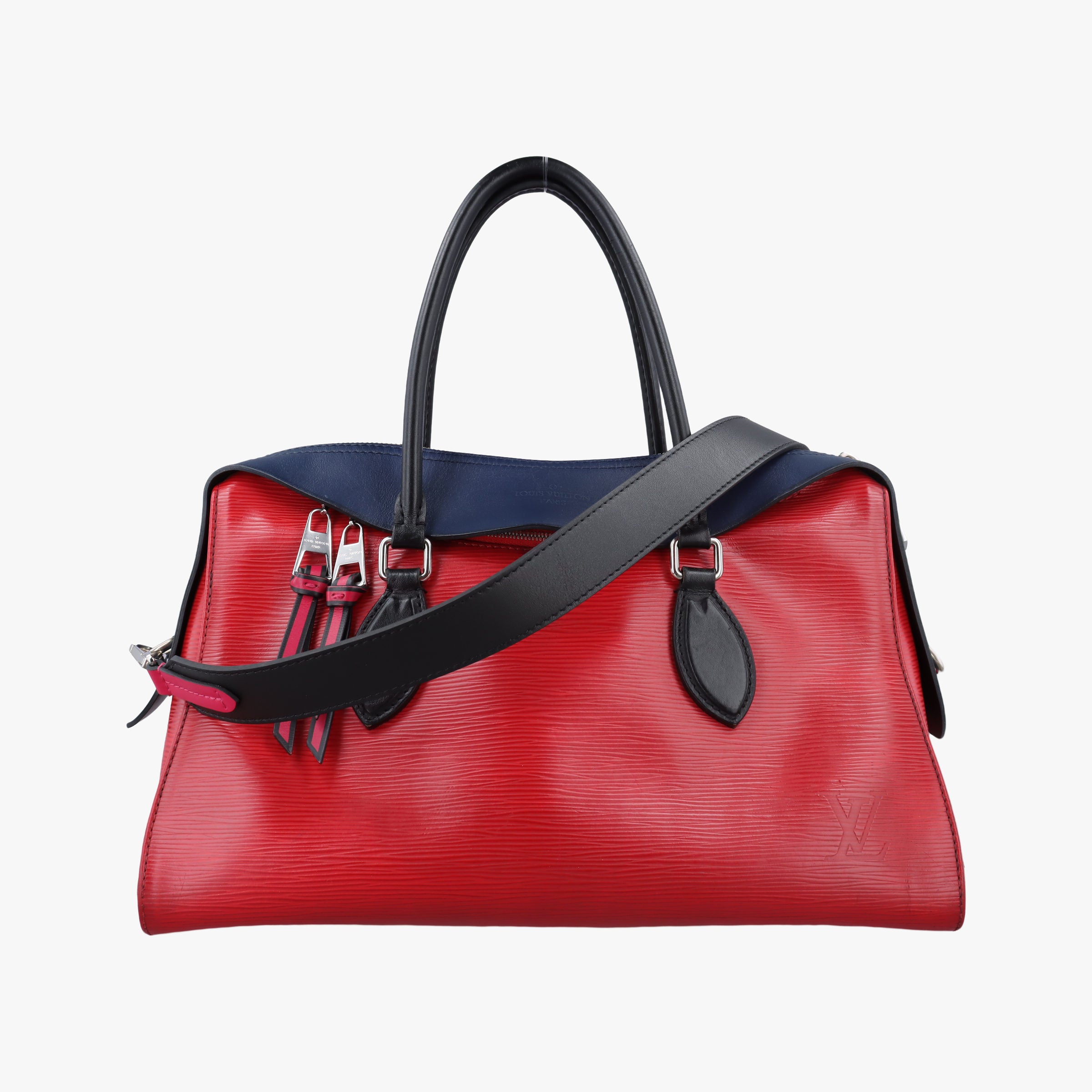 Pre-owned Louis Vuitton Tuileries Tote Red×Navy Epi M53544 shoulderbag | stylenewstar