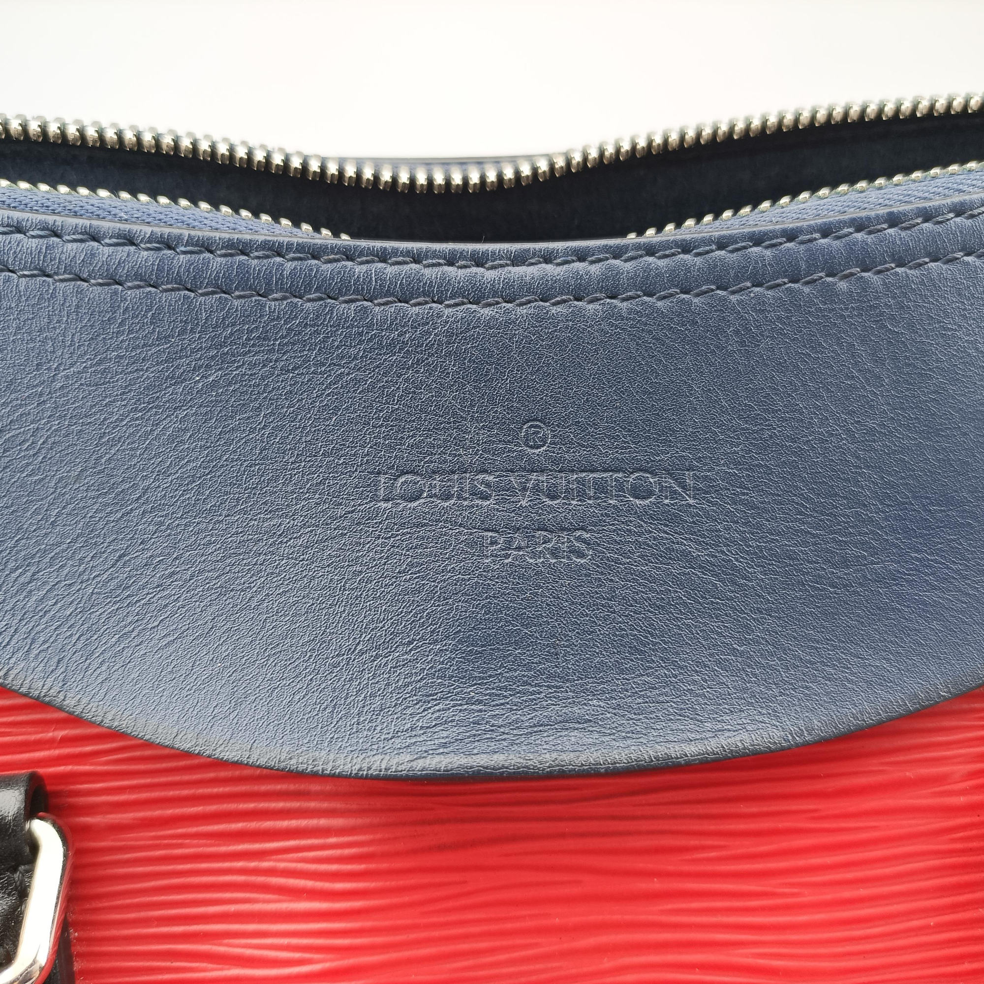 Pre-owned Louis Vuitton Tuileries Tote Red×Navy Epi M53544 shoulderbag | stylenewstar