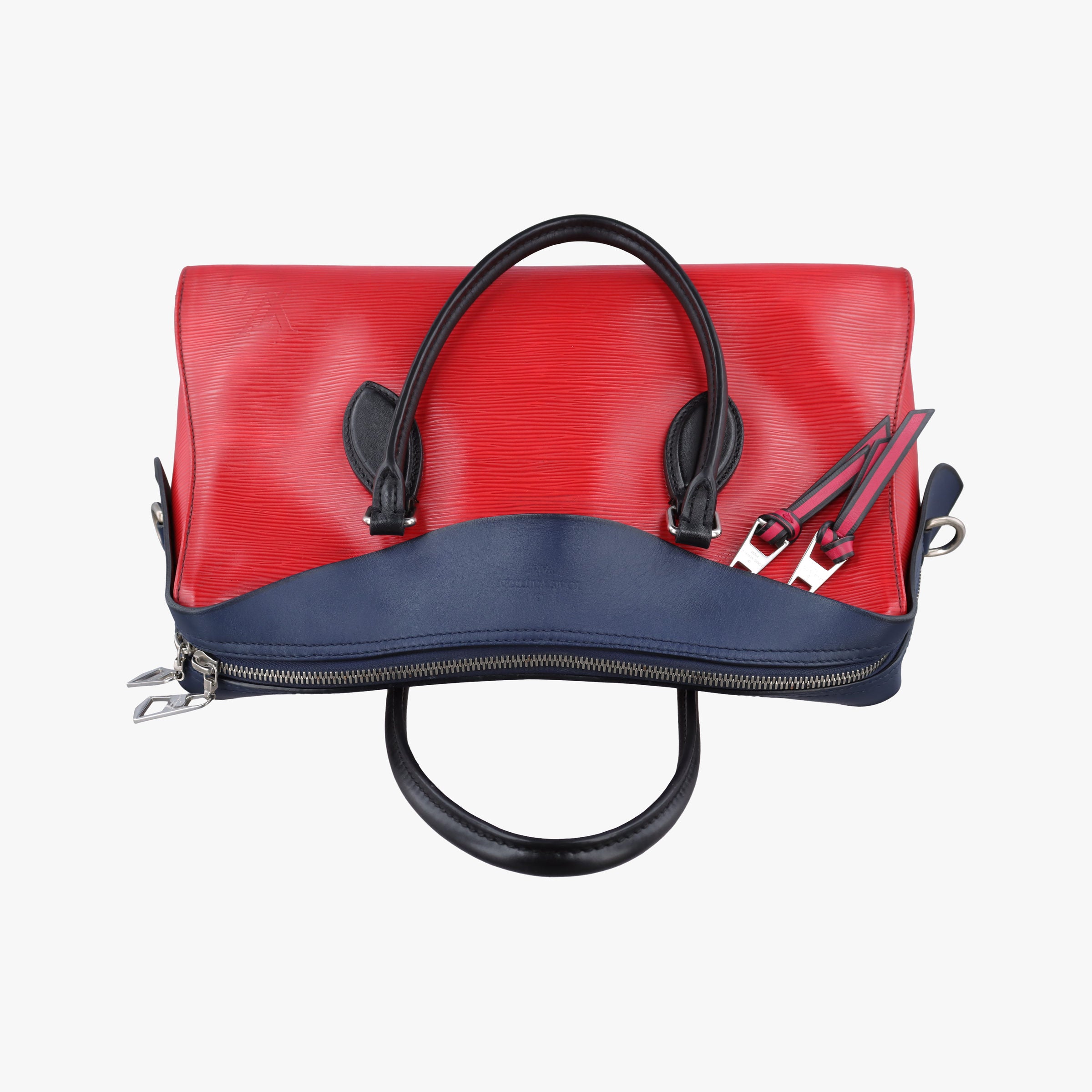 Pre-owned Louis Vuitton Tuileries Tote Red×Navy Epi M53544 shoulderbag | stylenewstar
