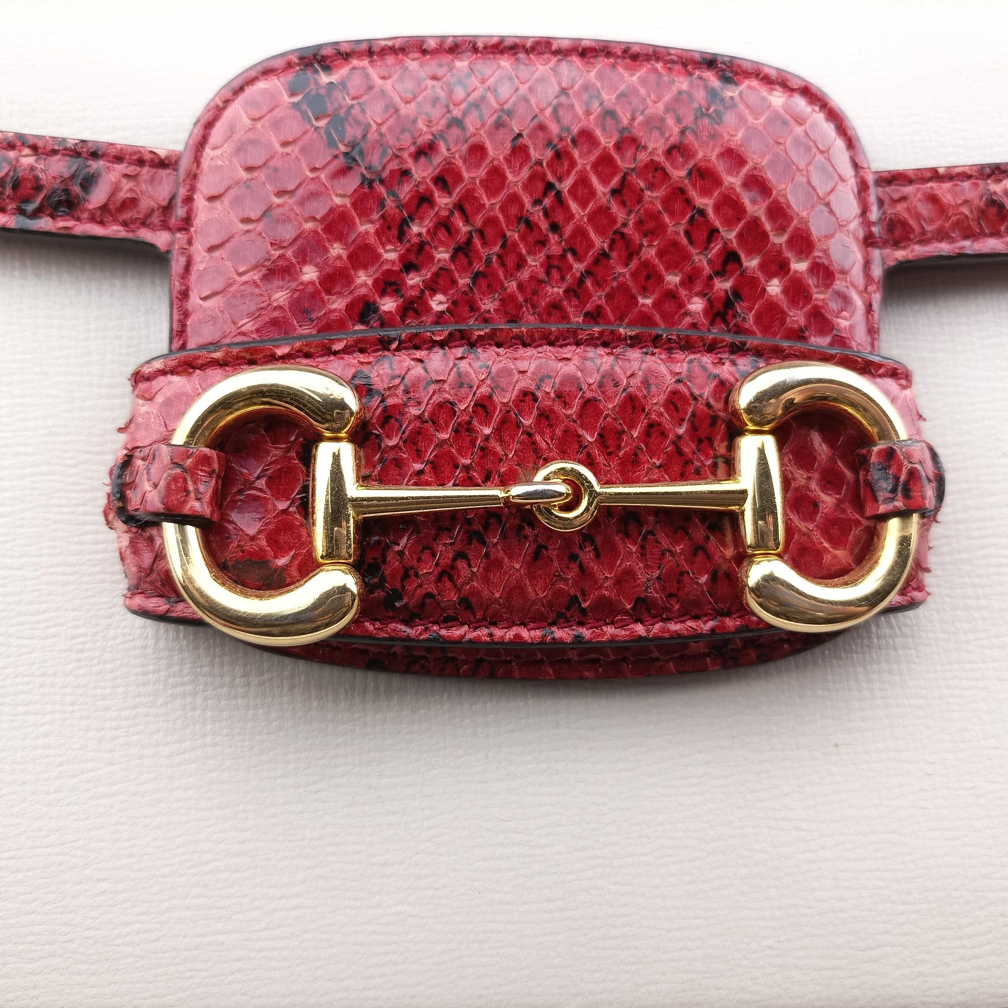 Pre-owned Gucci Horsebit 1955 White Leather ásnakeskin 602204 shoulderbag | stylenewstar