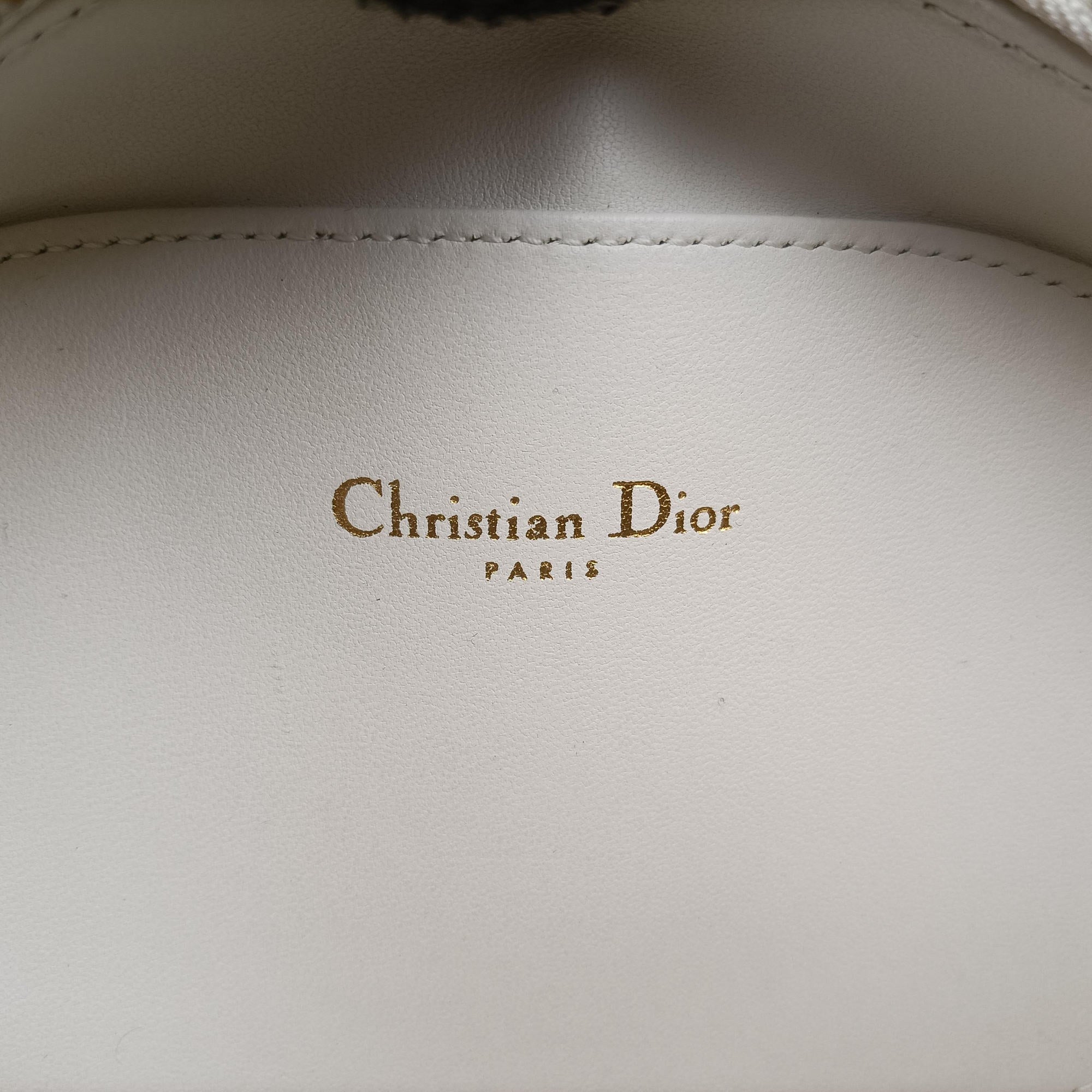 Pre-owned Christian Dior Oval Camera Bag White Leather  shoulderbag | stylenewstar