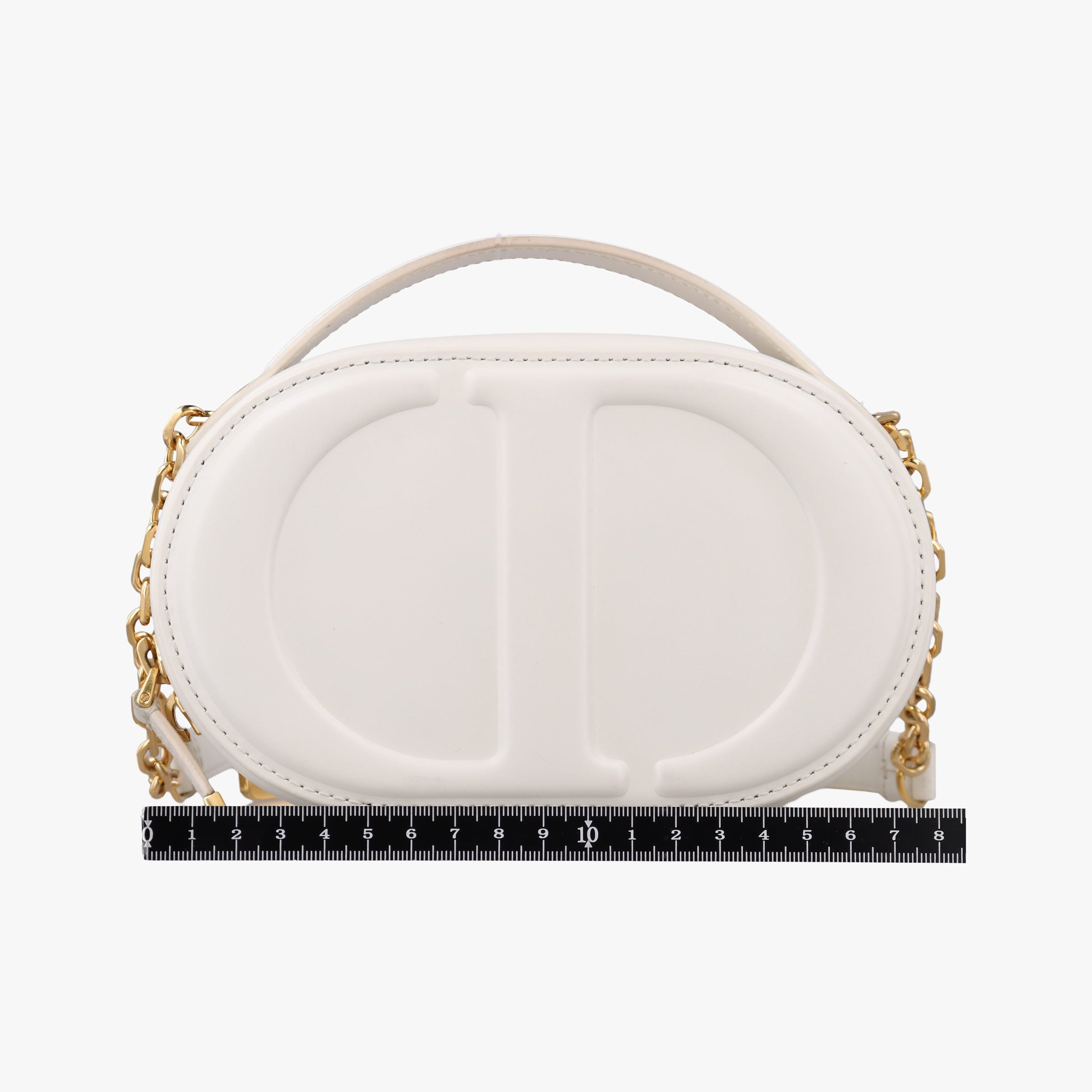Pre-owned Christian Dior Oval Camera Bag White Leather  shoulderbag | stylenewstar