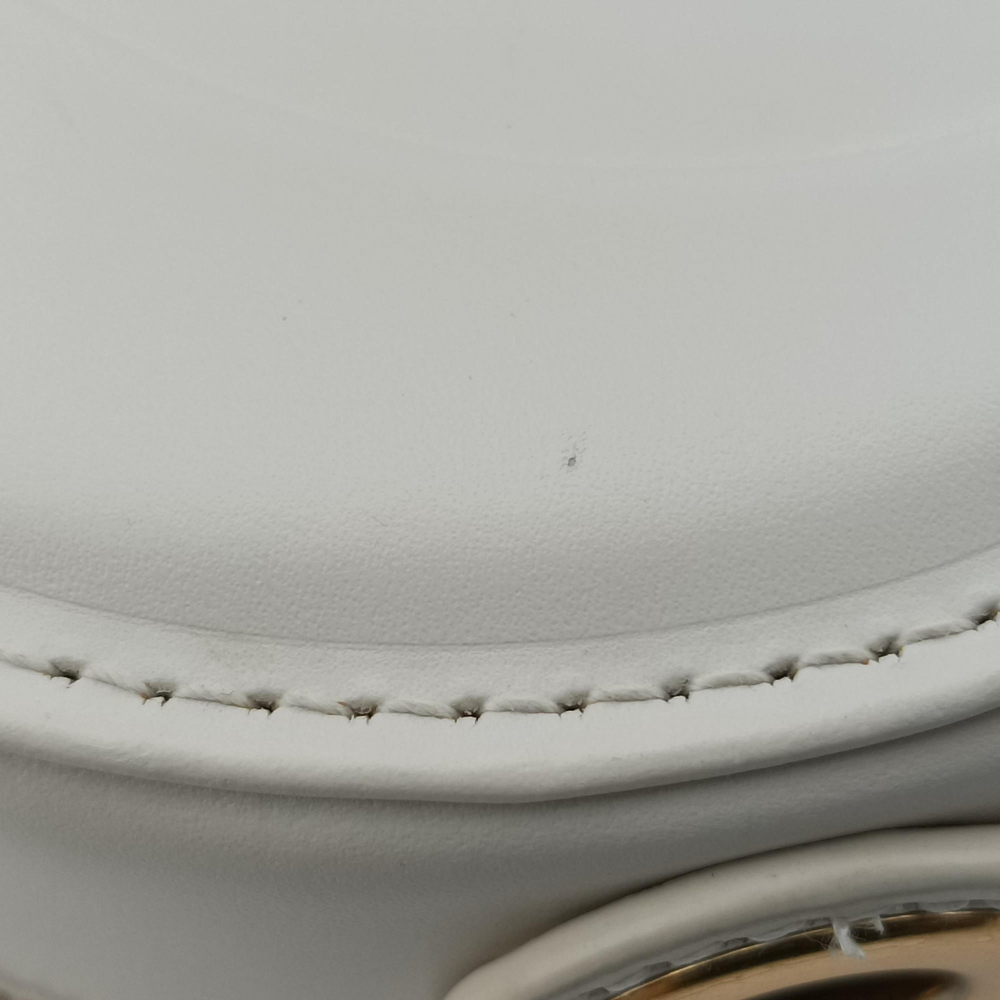 Pre-owned Christian Dior Oval Camera Bag White Leather  shoulderbag | stylenewstar