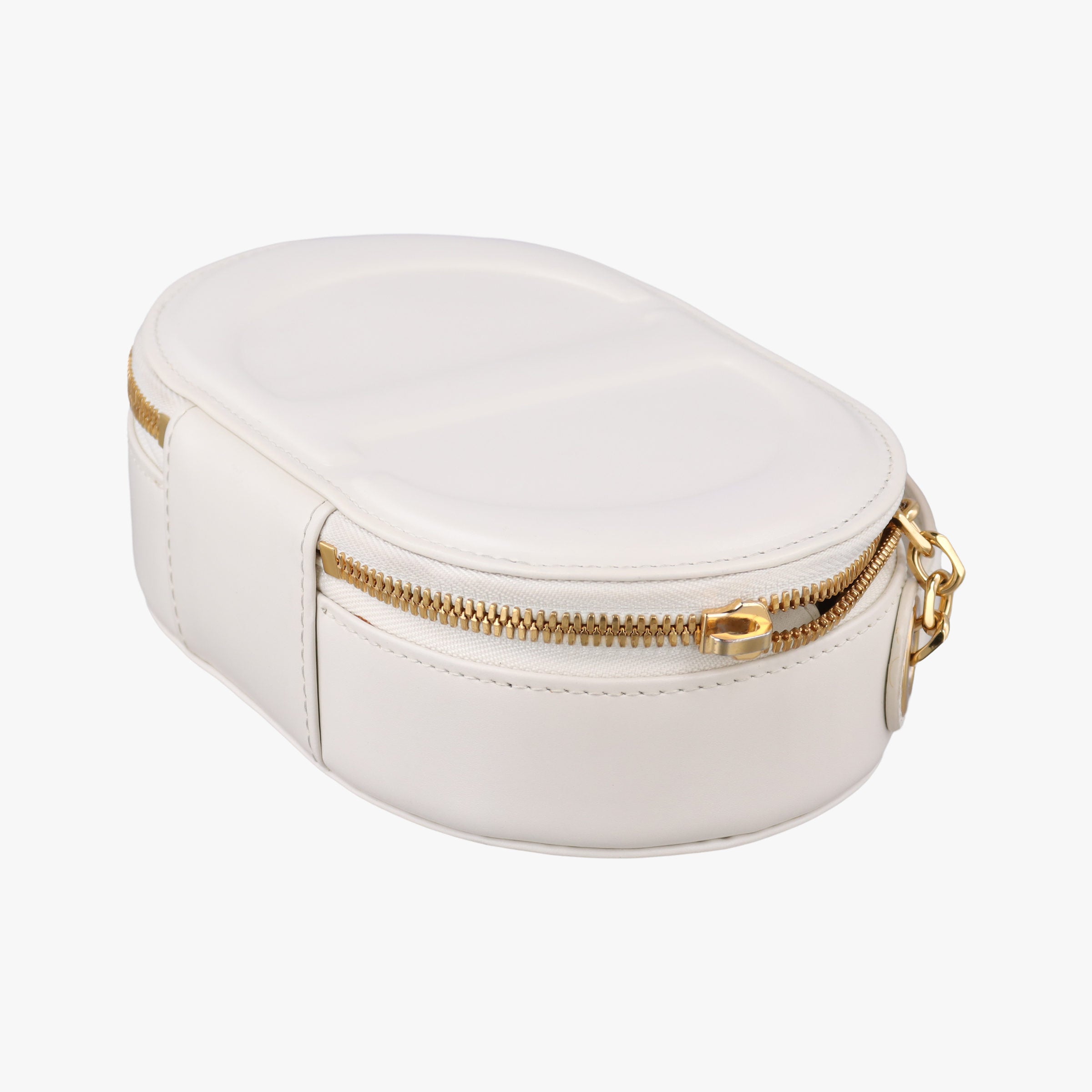Pre-owned Christian Dior Oval Camera Bag White Leather  shoulderbag | stylenewstar