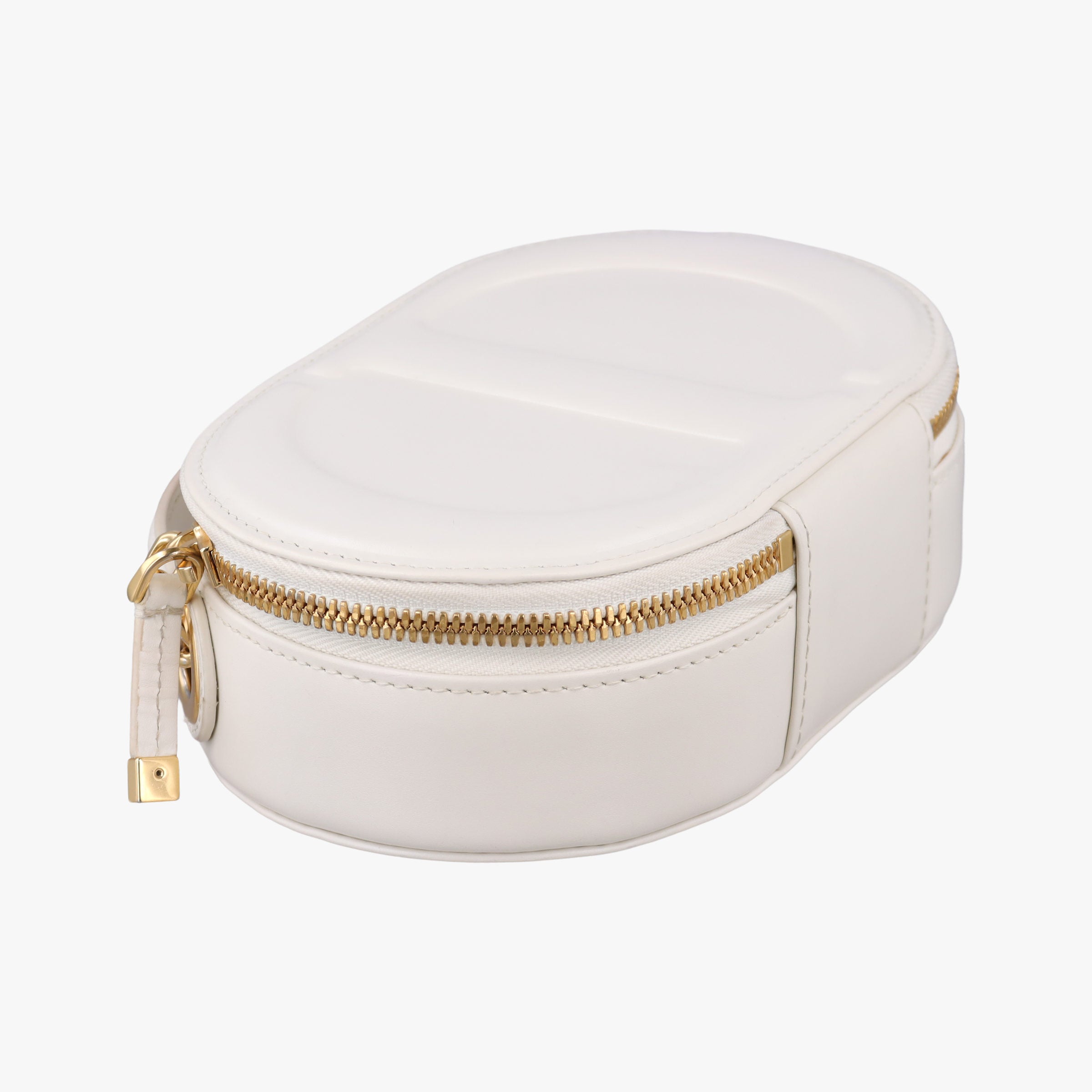 Pre-owned Christian Dior Oval Camera Bag White Leather  shoulderbag | stylenewstar