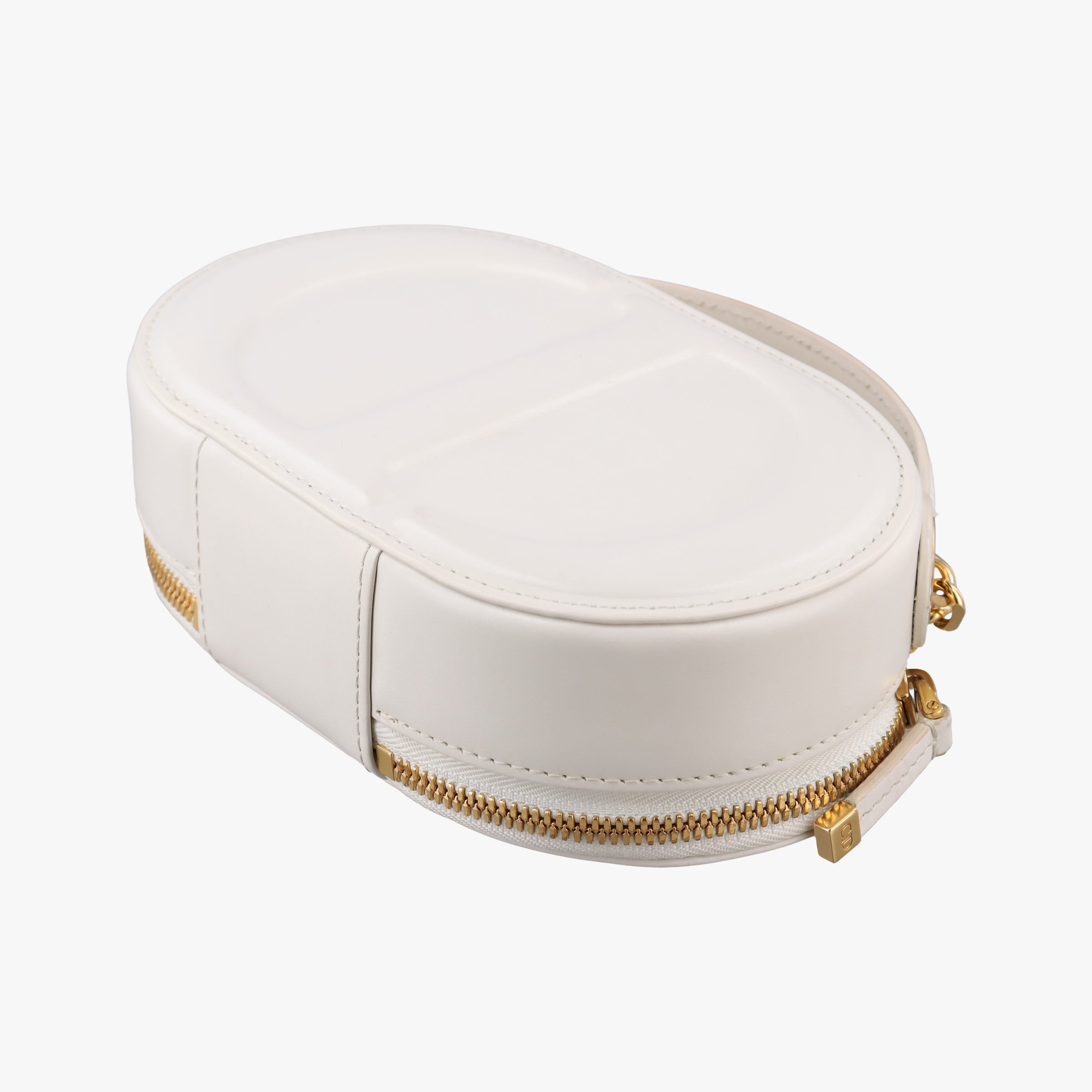 Pre-owned Christian Dior Oval Camera Bag White Leather  shoulderbag | stylenewstar