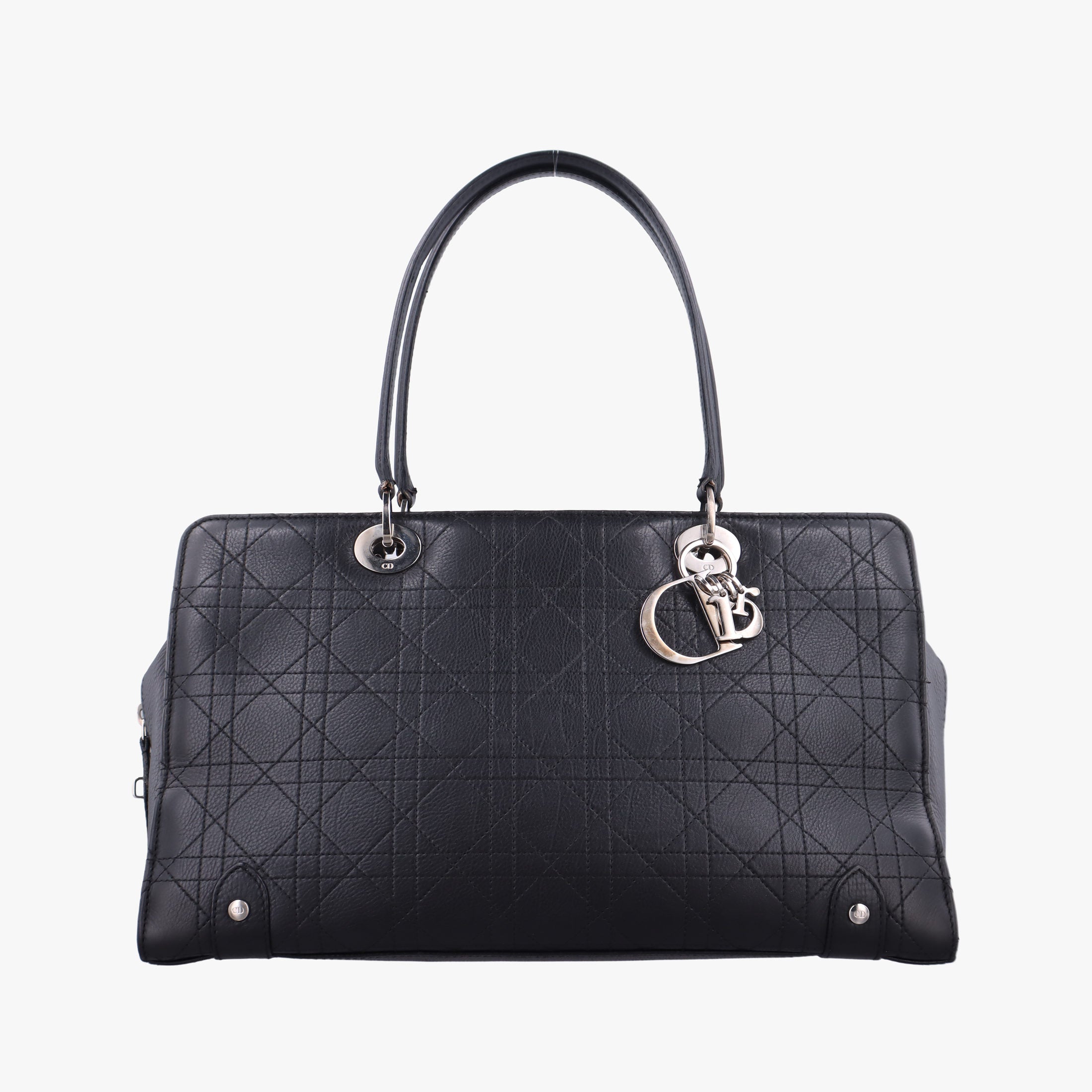 Vintage Christian Dior Lady Dior Cannage East West Black Leather  shoulderbag | stylenewstar